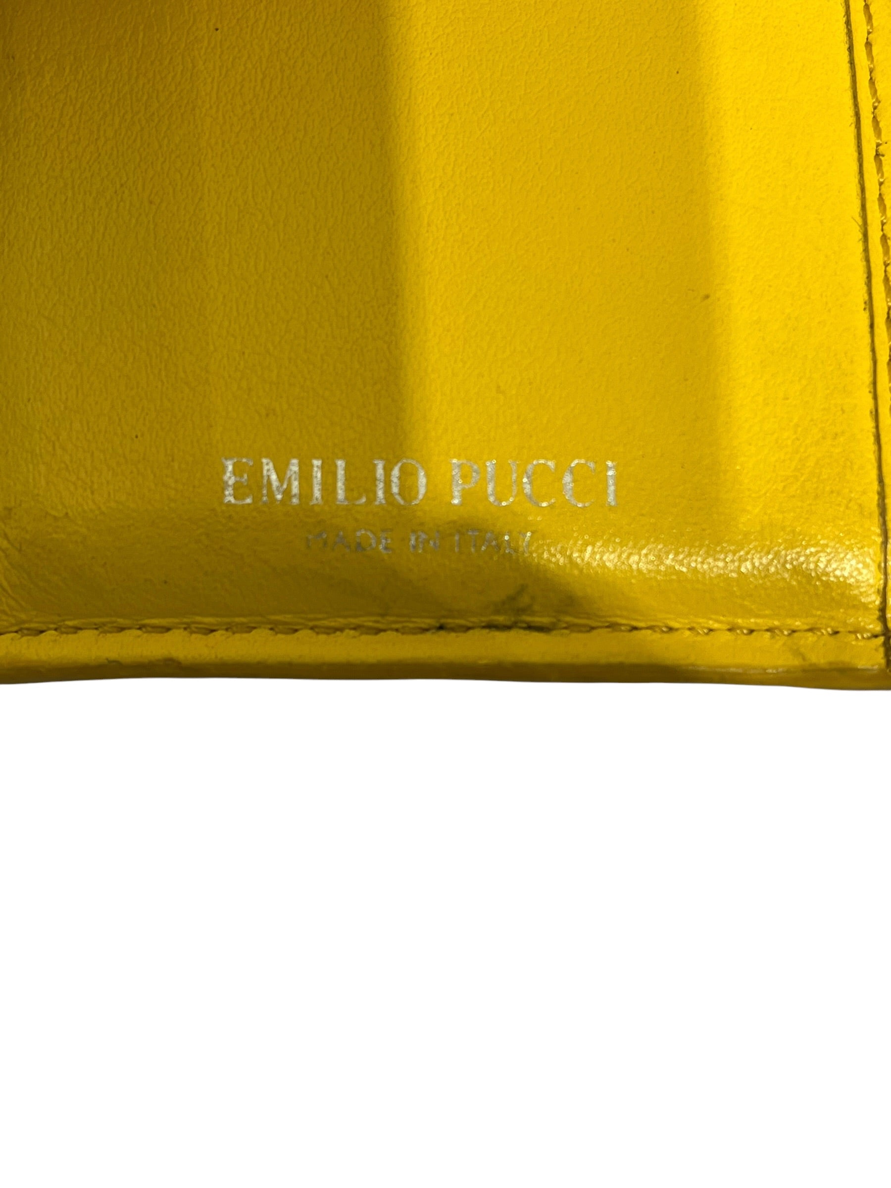 EMILIO PUCCI/Wallet/All Over Print/Leather/YEL/front envelope pocket view 7
