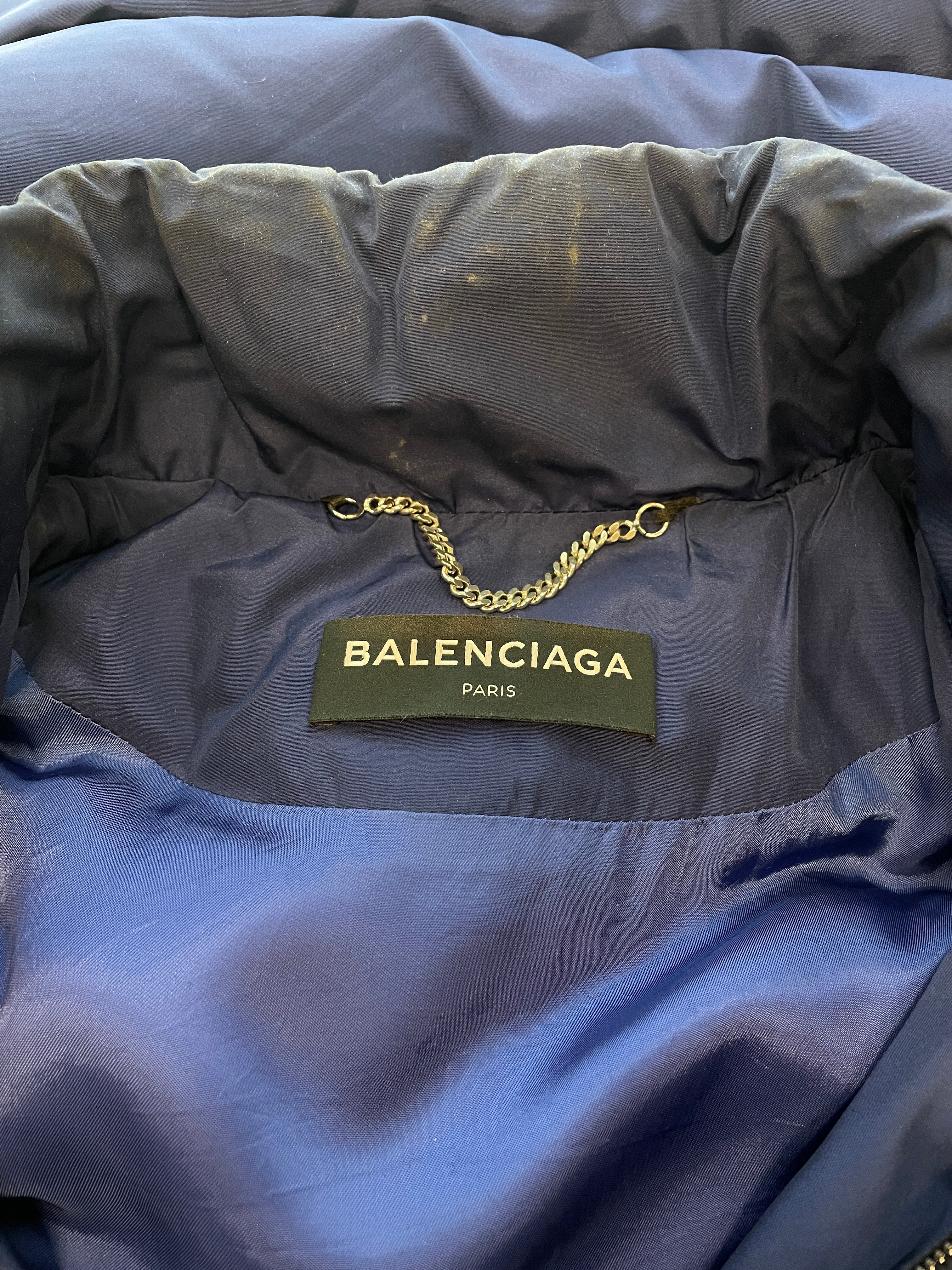 BALENCIAGA/Puffer Vest/44/Nylon/NVY/oneballzipper lowercaselogo view 5