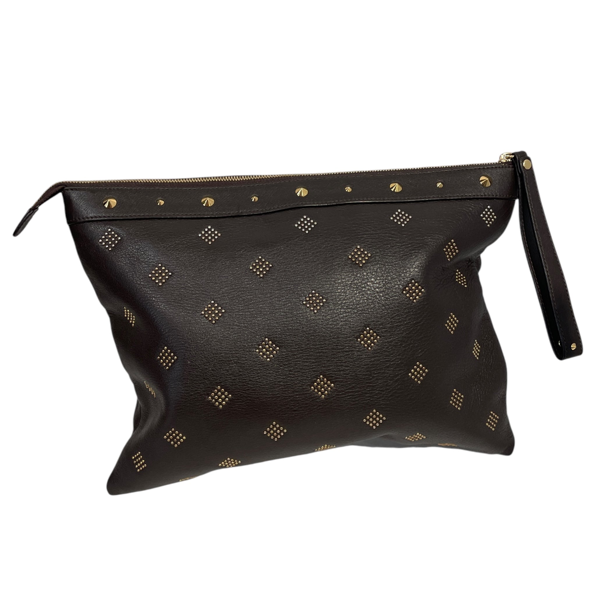 MCM/Pouch/Graphic/Leather/BLK/GOLD STUDS + METAL DOTS view 2