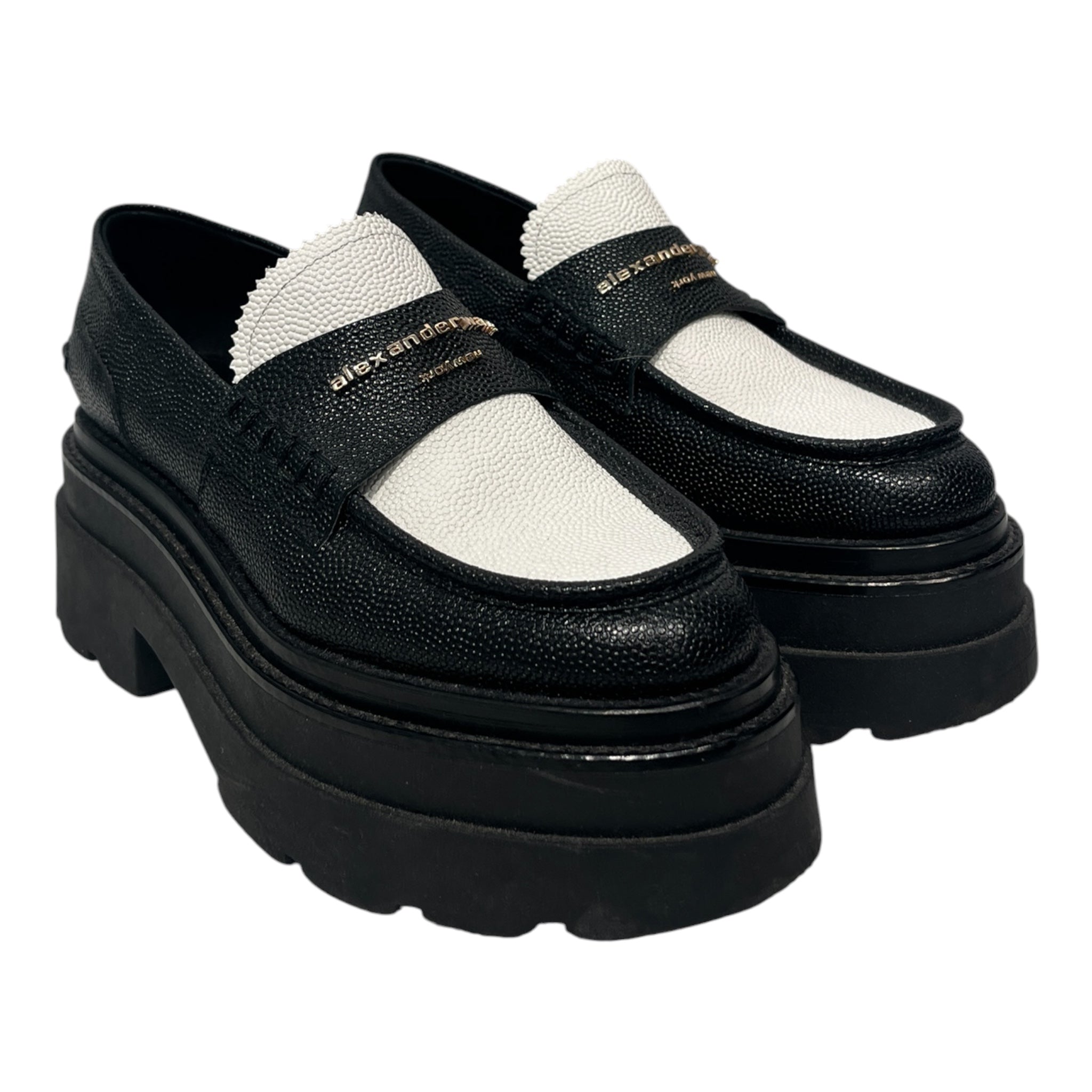 Alexander Wang/Loafers/EU 37/Border/Leather/BLK/PLATFORM LOAFER view 1