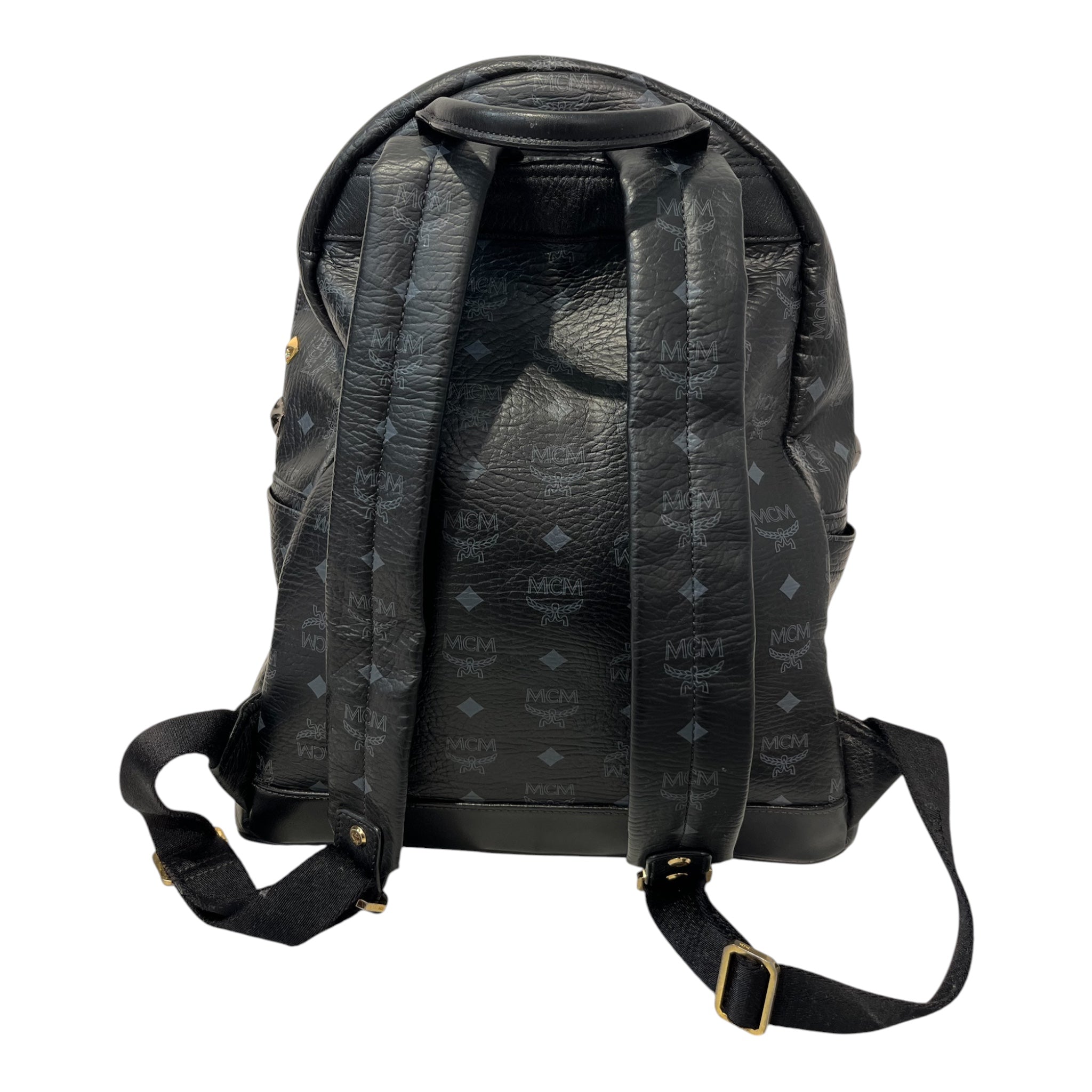 MCM/Backpack/Monogram/Leather/BLK/Y2819 stark studded backpack view 4
