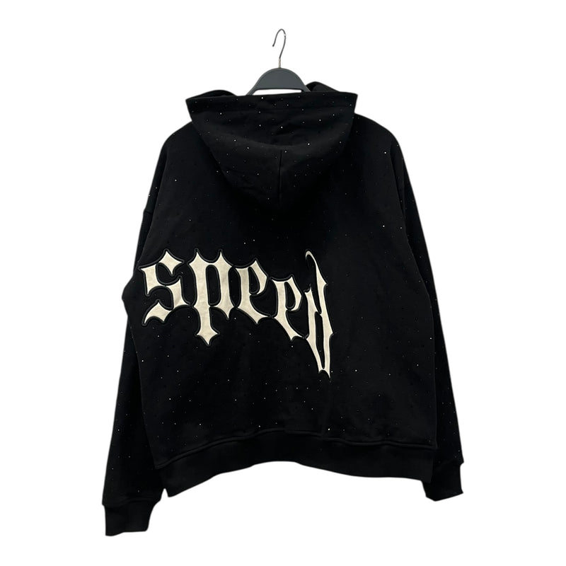 GODSPEED NEW YORK/Hoodie/M/Cotton/BLK/BEDAZZLED HOODIE