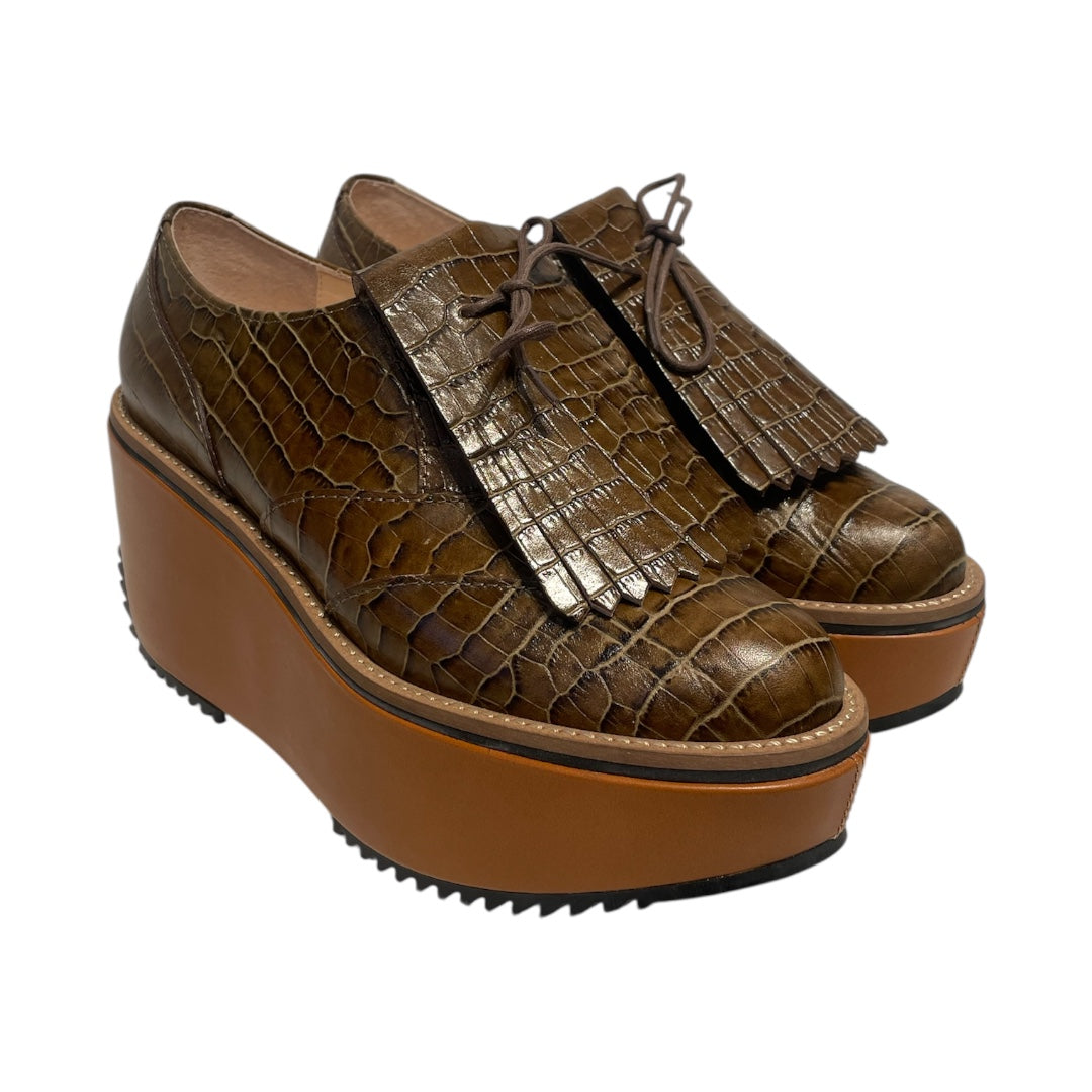 Vivienne Westwood/Loafers/EU 40/Animal Pattern/Leather/BRW/rocking horse loafer faux croc view 1