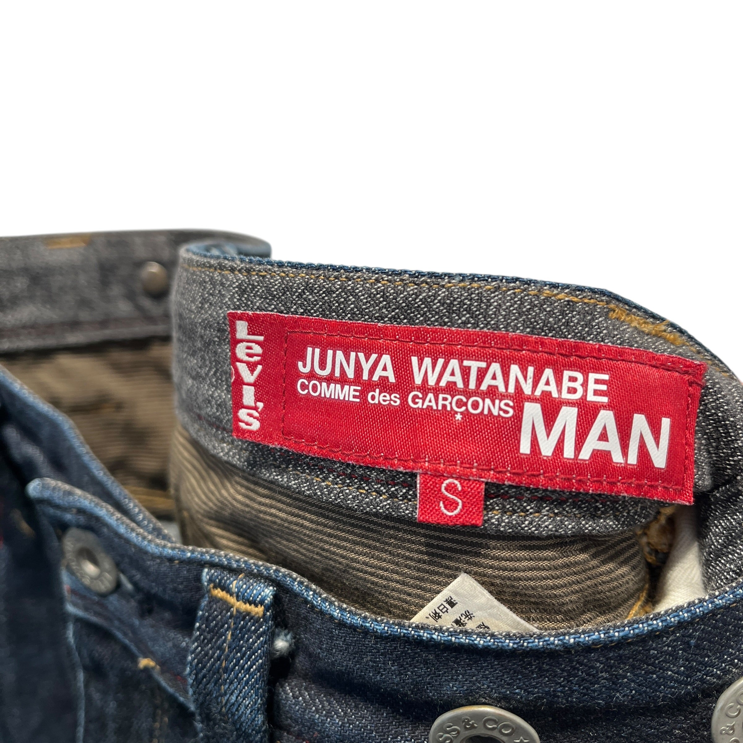 Levi's/JUNYA WATANABE COMME des GARCONS/Skinny Pants/S/Denim/IDG/Ankle/back buckle contrast stitch view 3