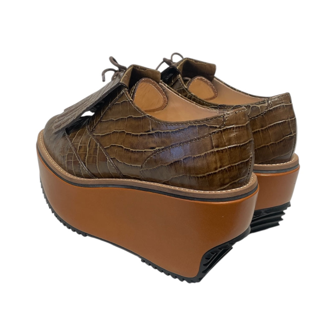 Vivienne Westwood/Loafers/EU 40/Animal Pattern/Leather/BRW/rocking horse loafer faux croc view 2