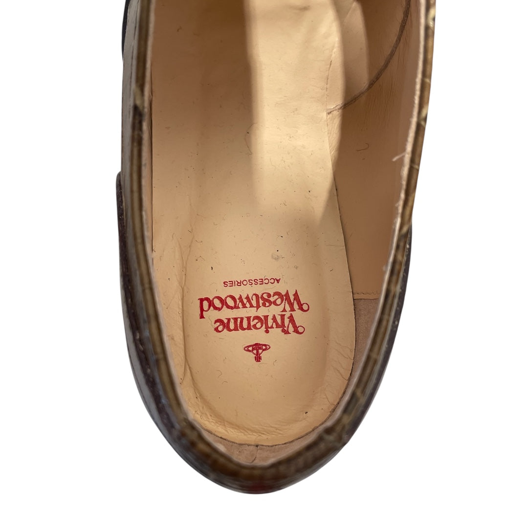 Vivienne Westwood/Loafers/EU 40/Animal Pattern/Leather/BRW/rocking horse loafer faux croc view 3