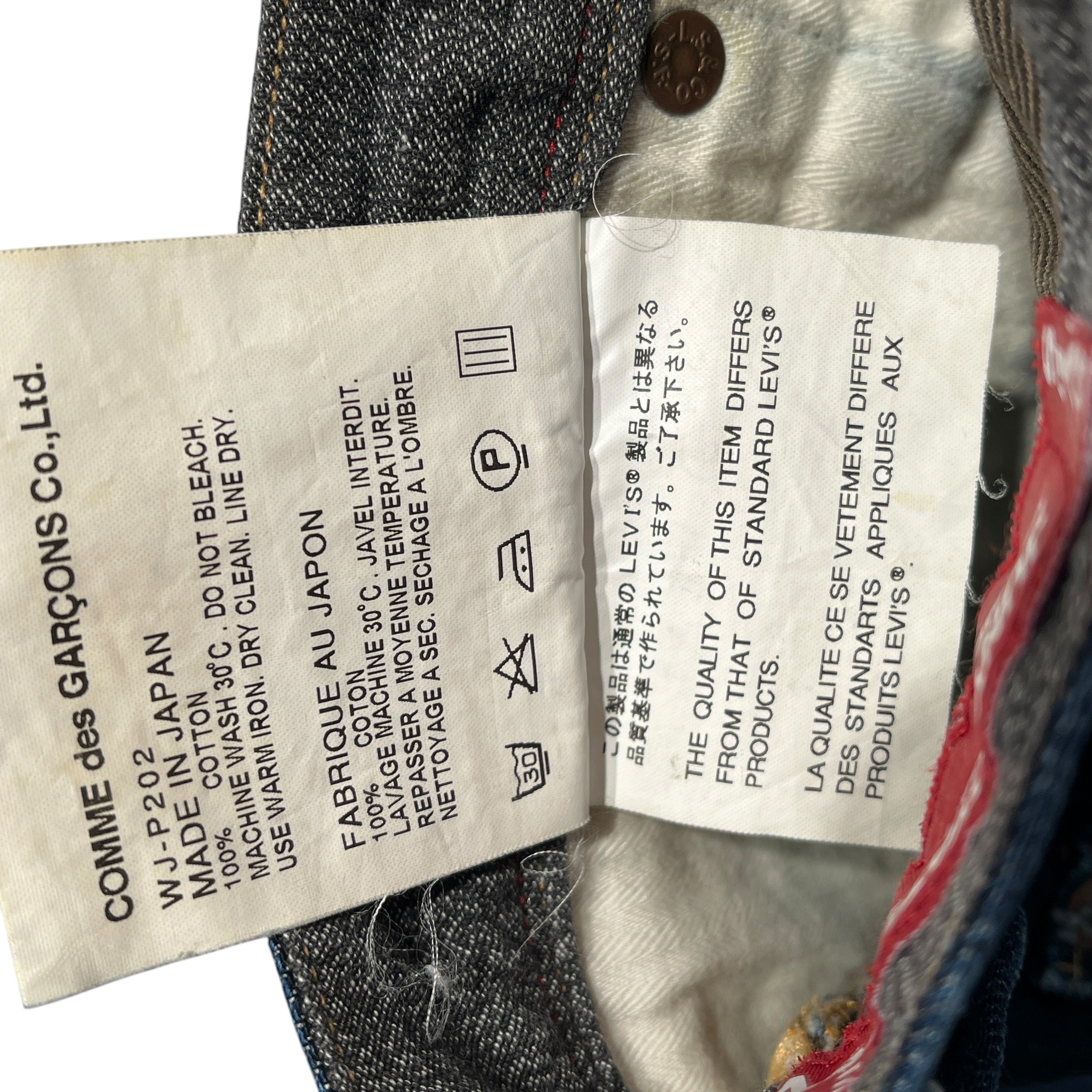Levi's/JUNYA WATANABE COMME des GARCONS/Skinny Pants/S/Denim/IDG/Ankle/back buckle contrast stitch view 5