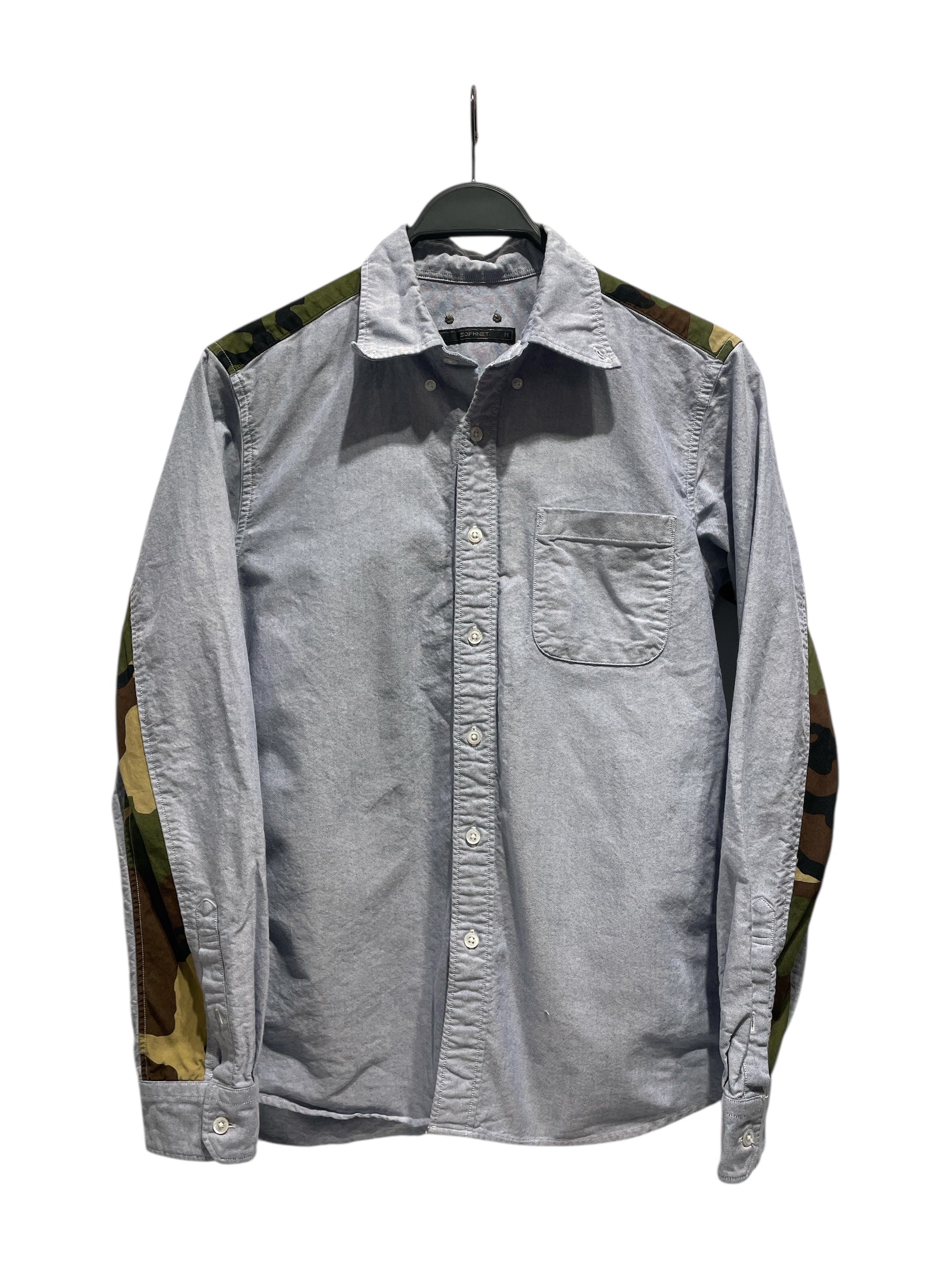 SOPHNET./LS Shirt/M/Cotton/IDG/Camouflage/camo details view 1
