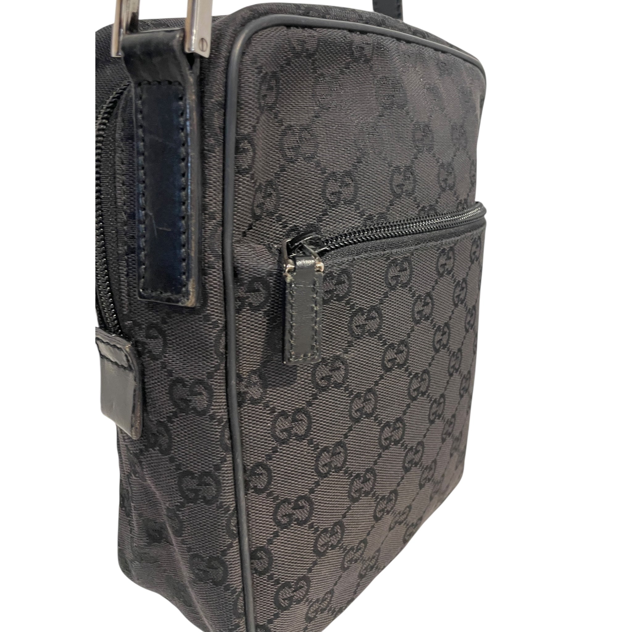 GUCCI/Cross Body Bag/Monogram/Cotton/BLK/92VBJ3Y view 3