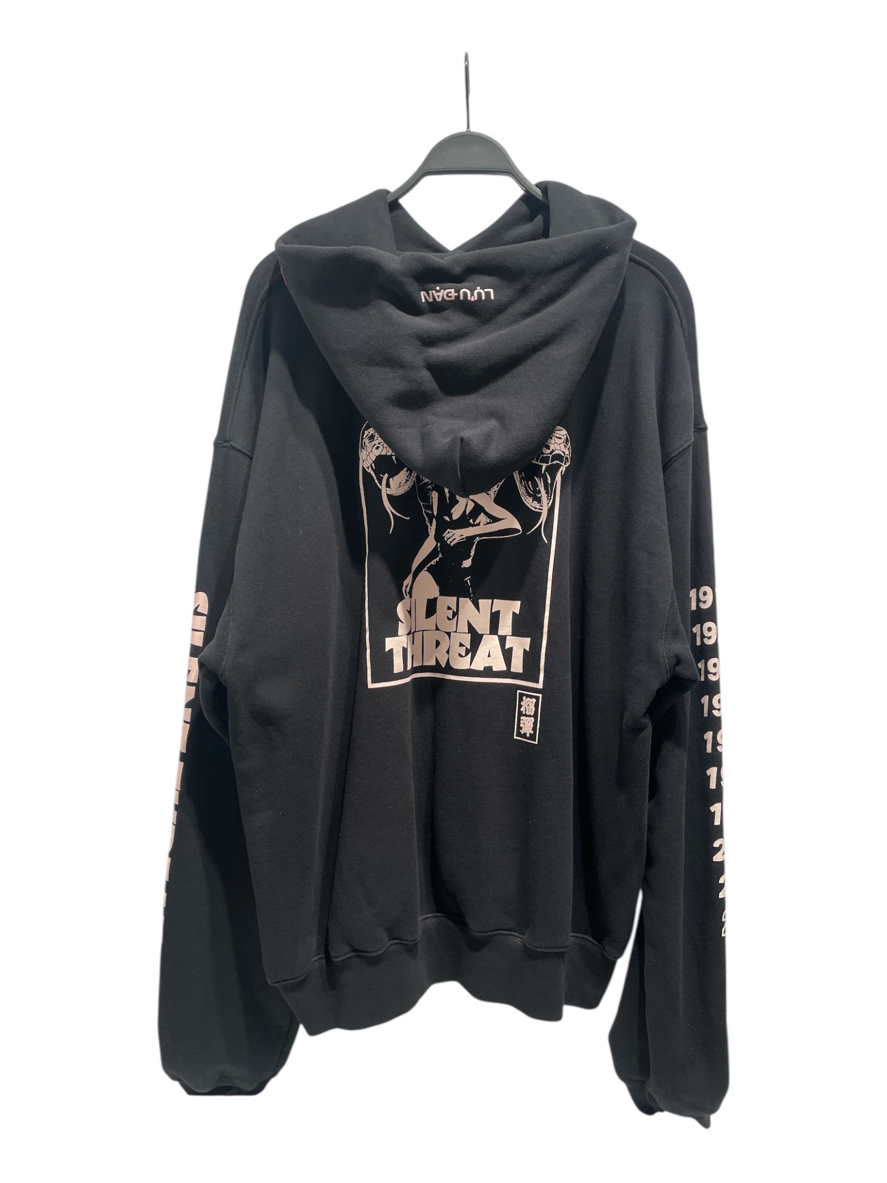 LUU DAN/Hoodie/M/Graphic/Cotton/BLK/SILENT THREAT view 2