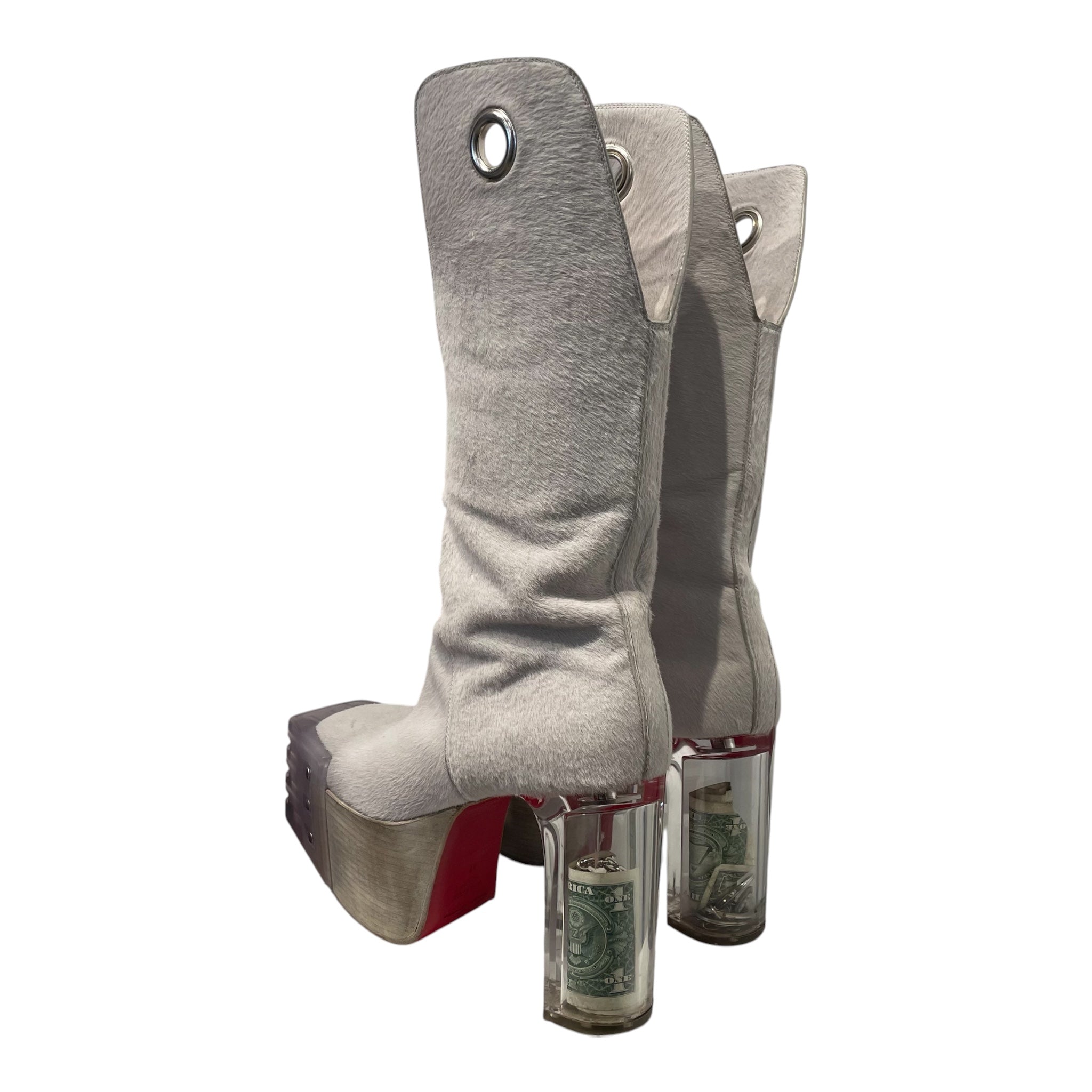 Rick Owens/Boots/EU 41/Fur/WHT/KOWBOY GRILL HEELED PONY HAIR view 2