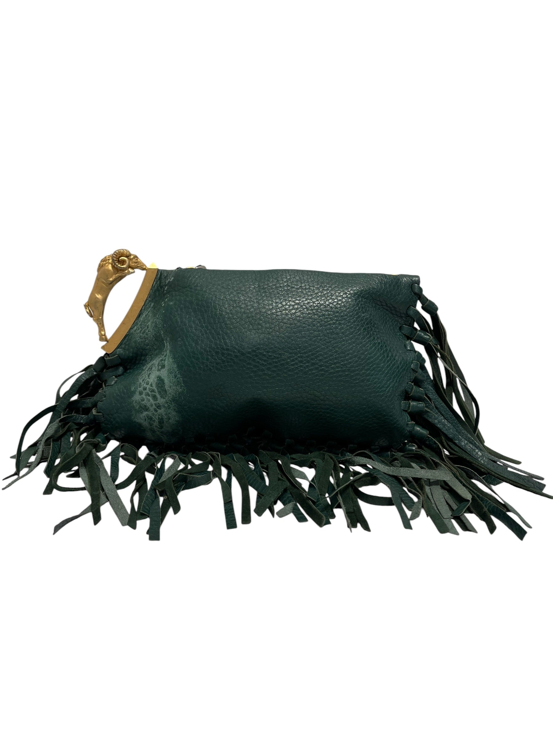 VALENTINO/Clutch Bag/Leather/GRN/Scaba Fringe Clutch view 2