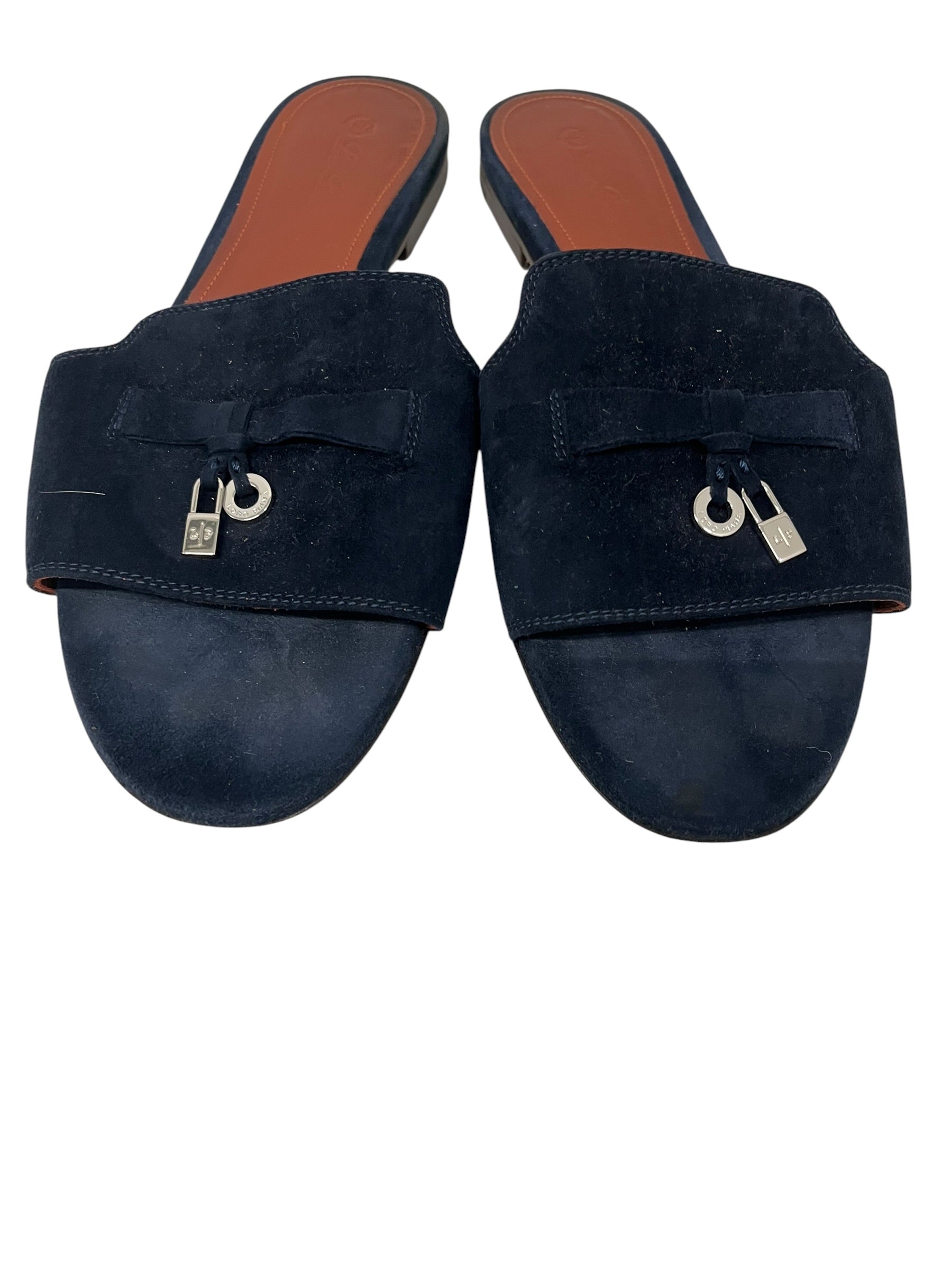 Loro Piana/Sandals/EU 39/Suede/NVY/Open-Toe/SUMMER CHARM MULES view 3