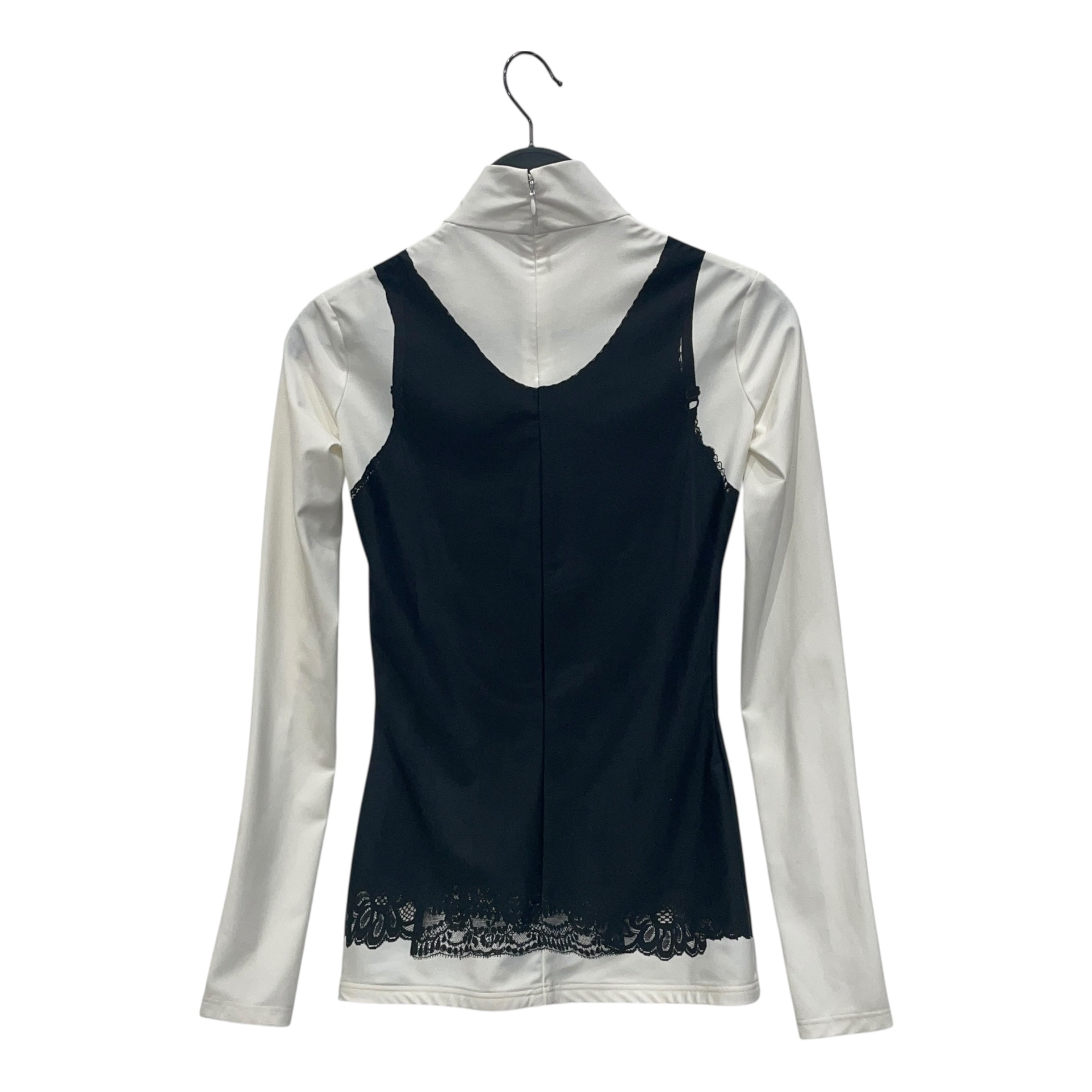 BALENCIAGA/Turtleneck Trompe L’oeil Lace Dress Print Long Sleeve Top/36 view 2