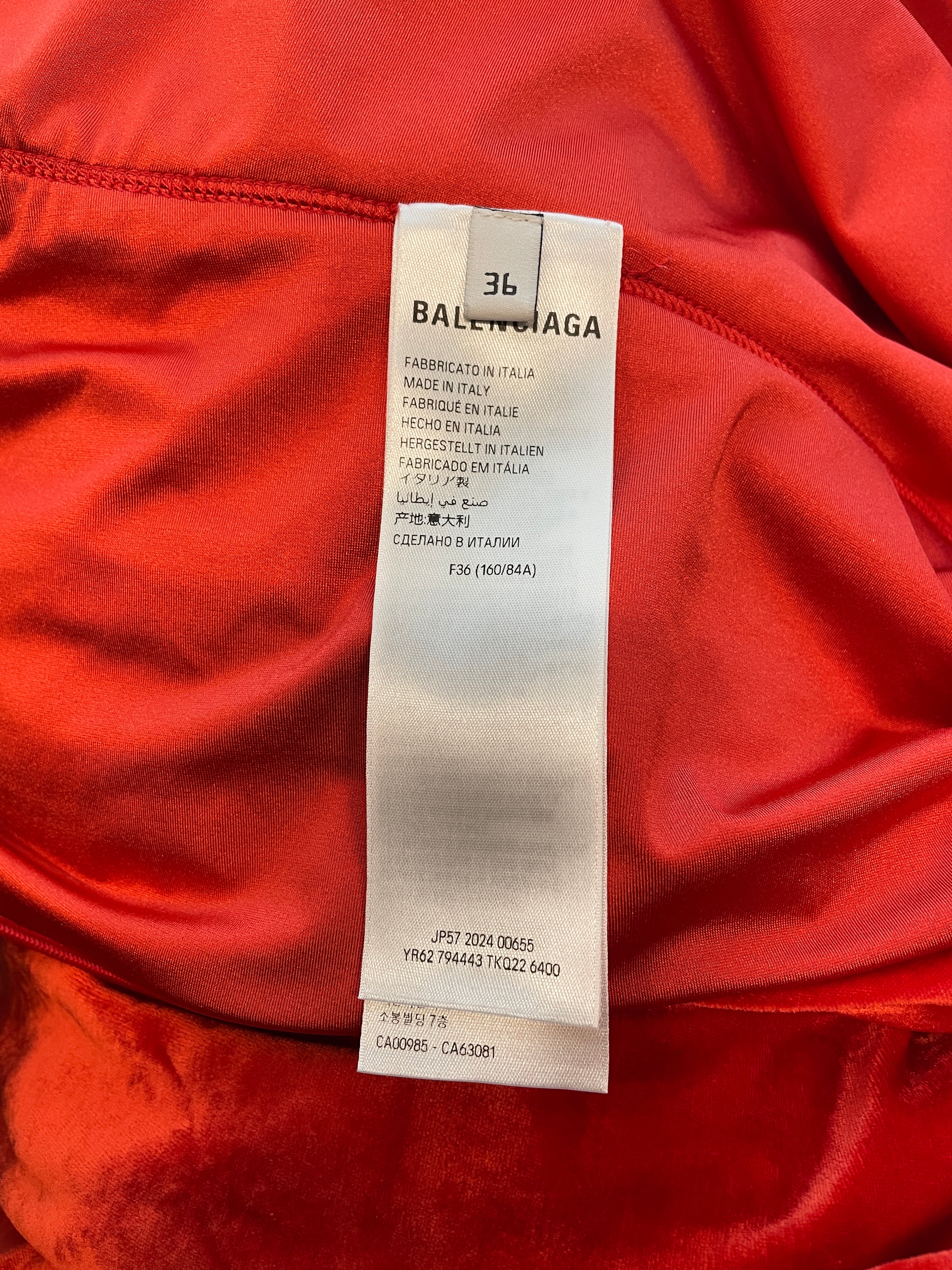 BALENCIAGA/Dress/36/RED/velvet gown view 5
