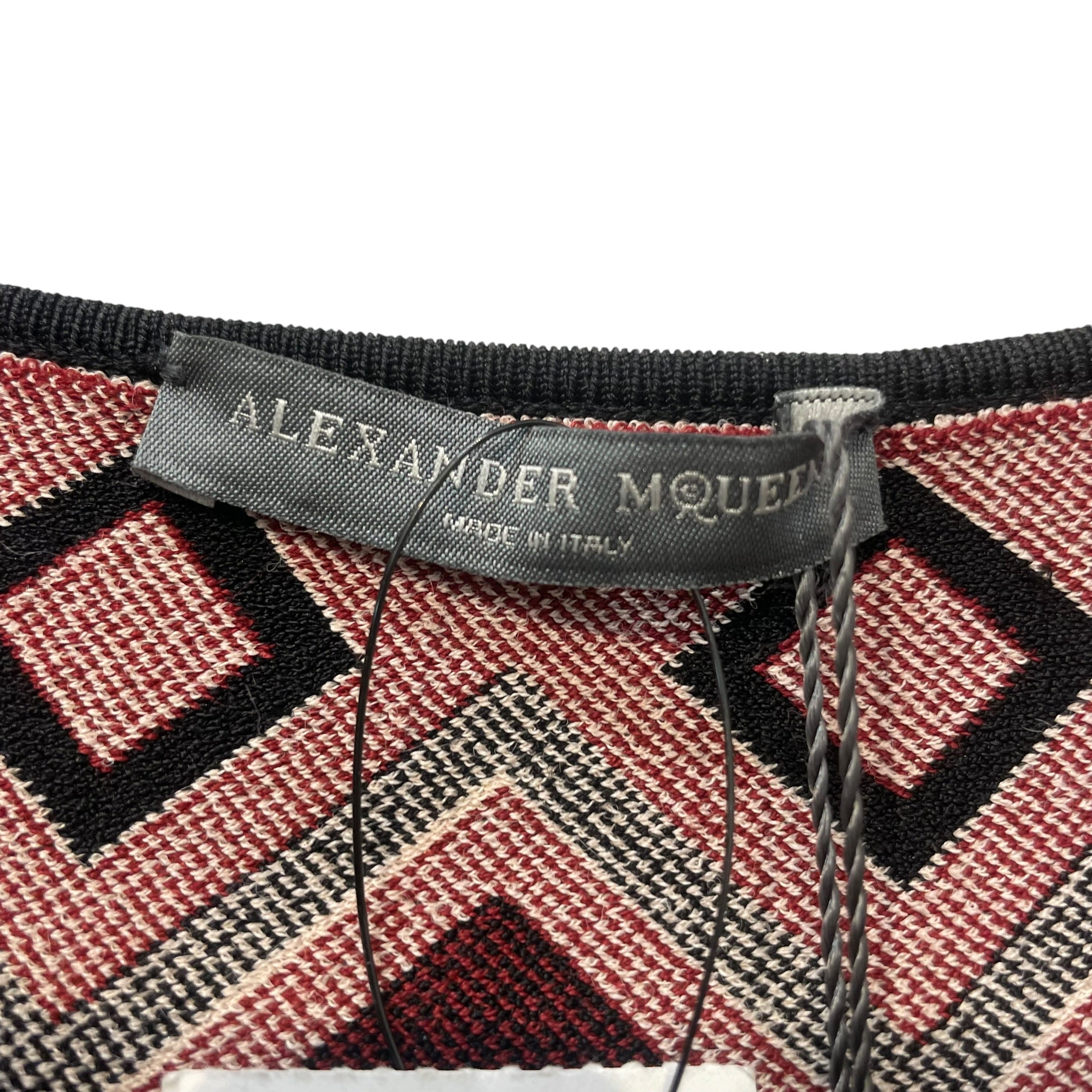 Alexander McQueen/Cardigan/XS/Border/Rayon/BLK/Red and Nude Borders view 3