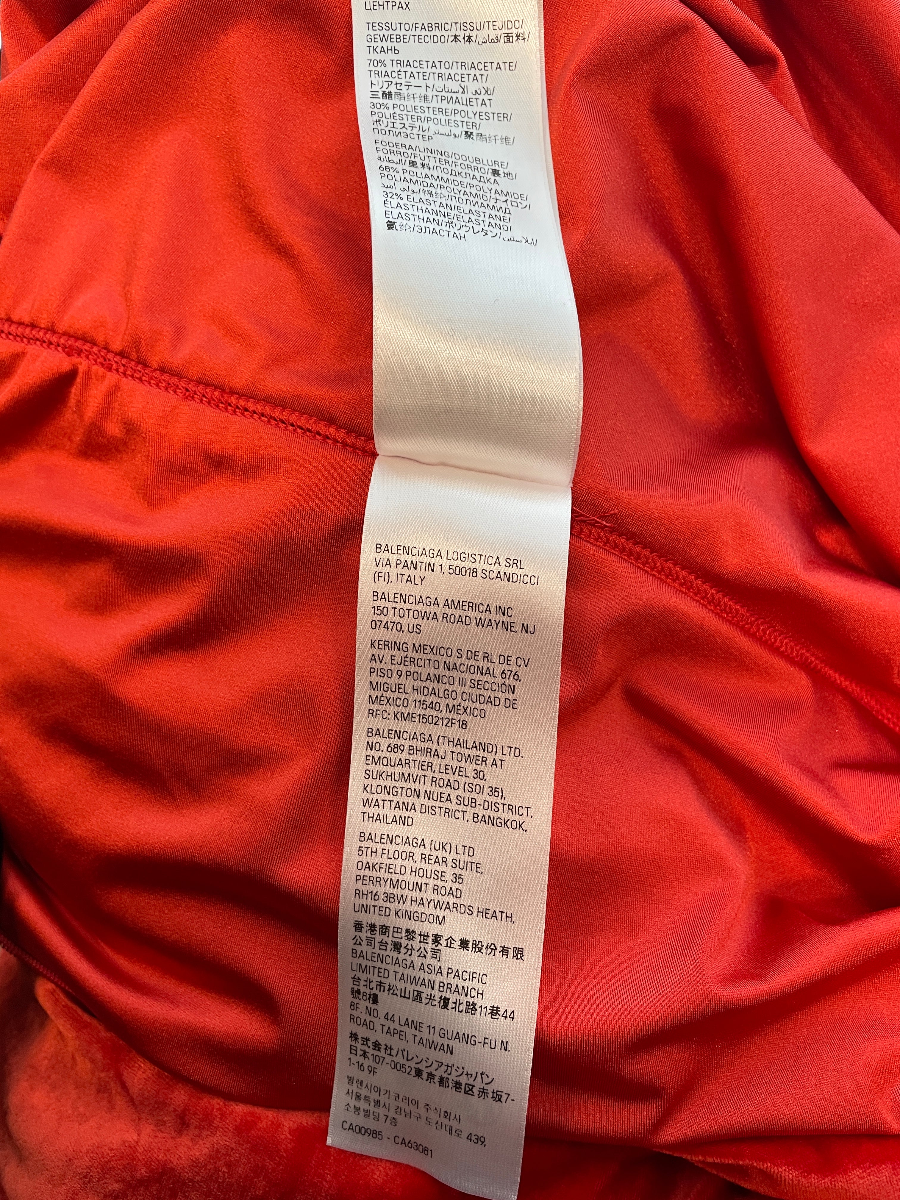 BALENCIAGA/Dress/36/RED/velvet gown view 6