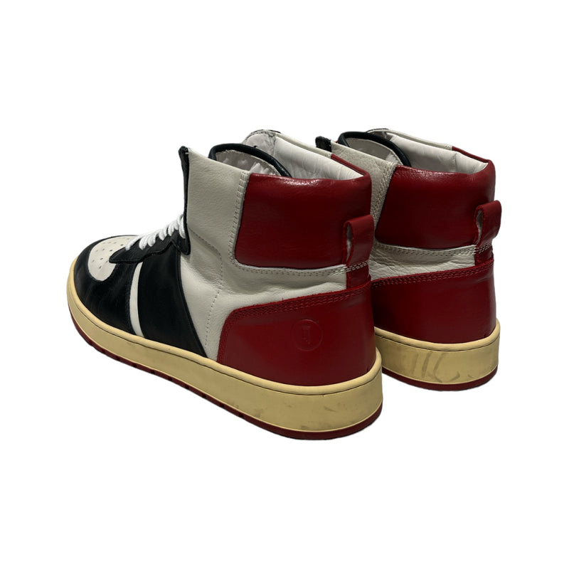 COLLEGIUM/Hi-Sneakers/US 9/Leather/WHT/RED/WHT/BLK