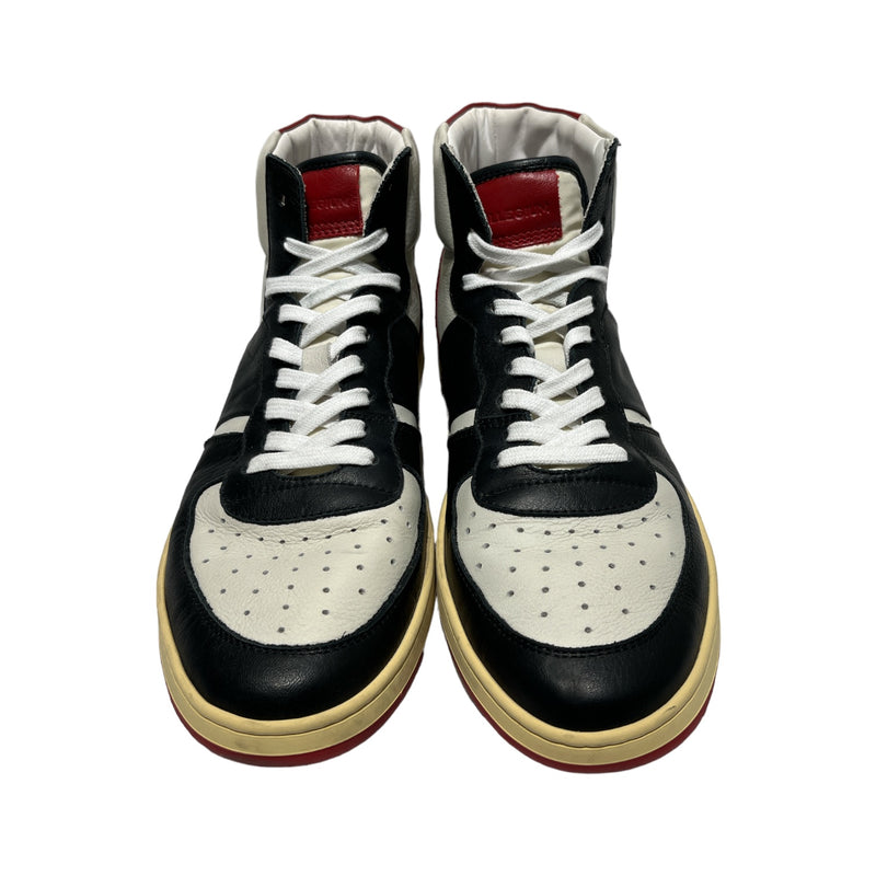 COLLEGIUM/Hi-Sneakers/US 9/Leather/WHT/RED/WHT/BLK