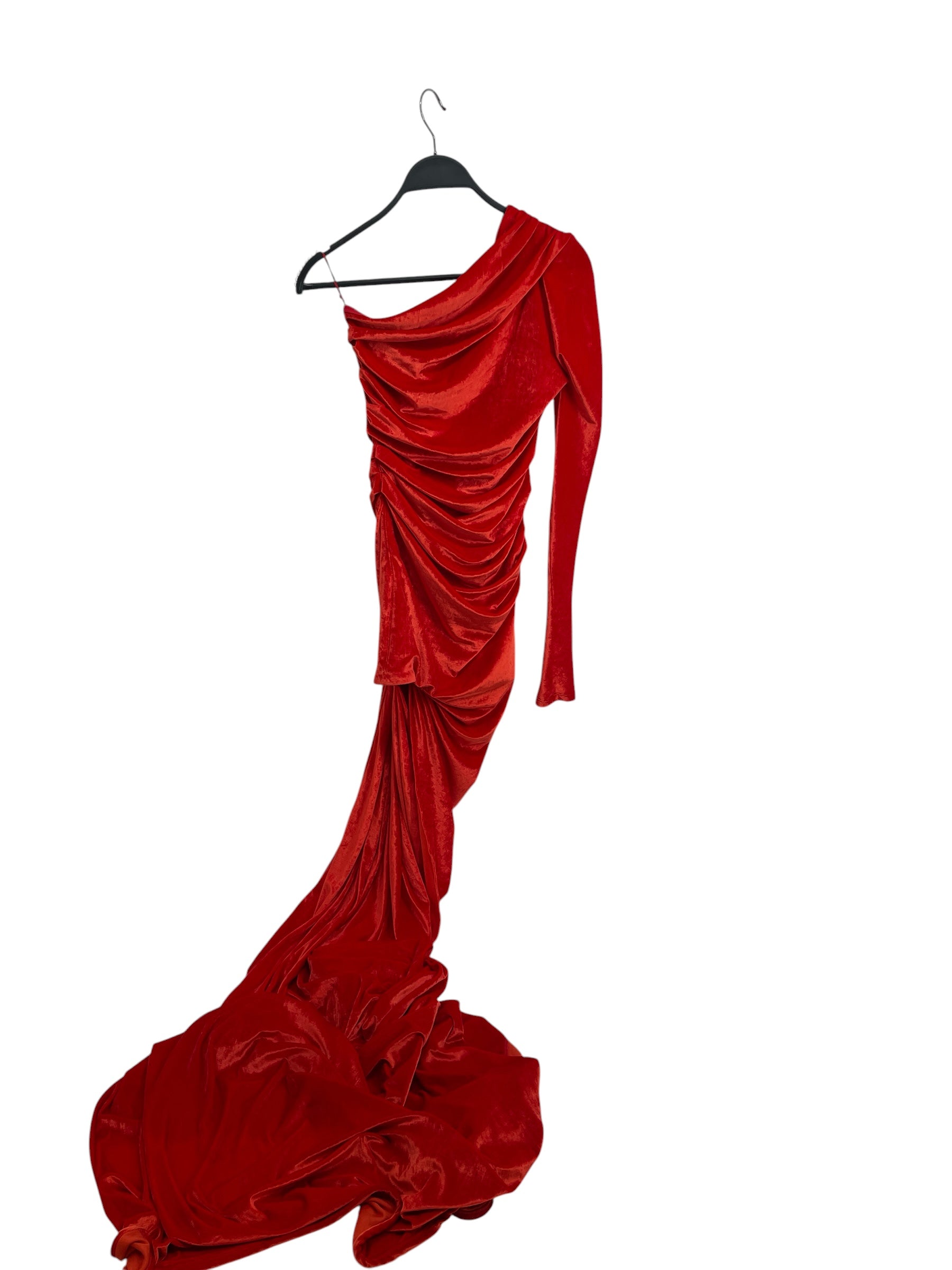 BALENCIAGA/Dress/36/RED/velvet gown view 1