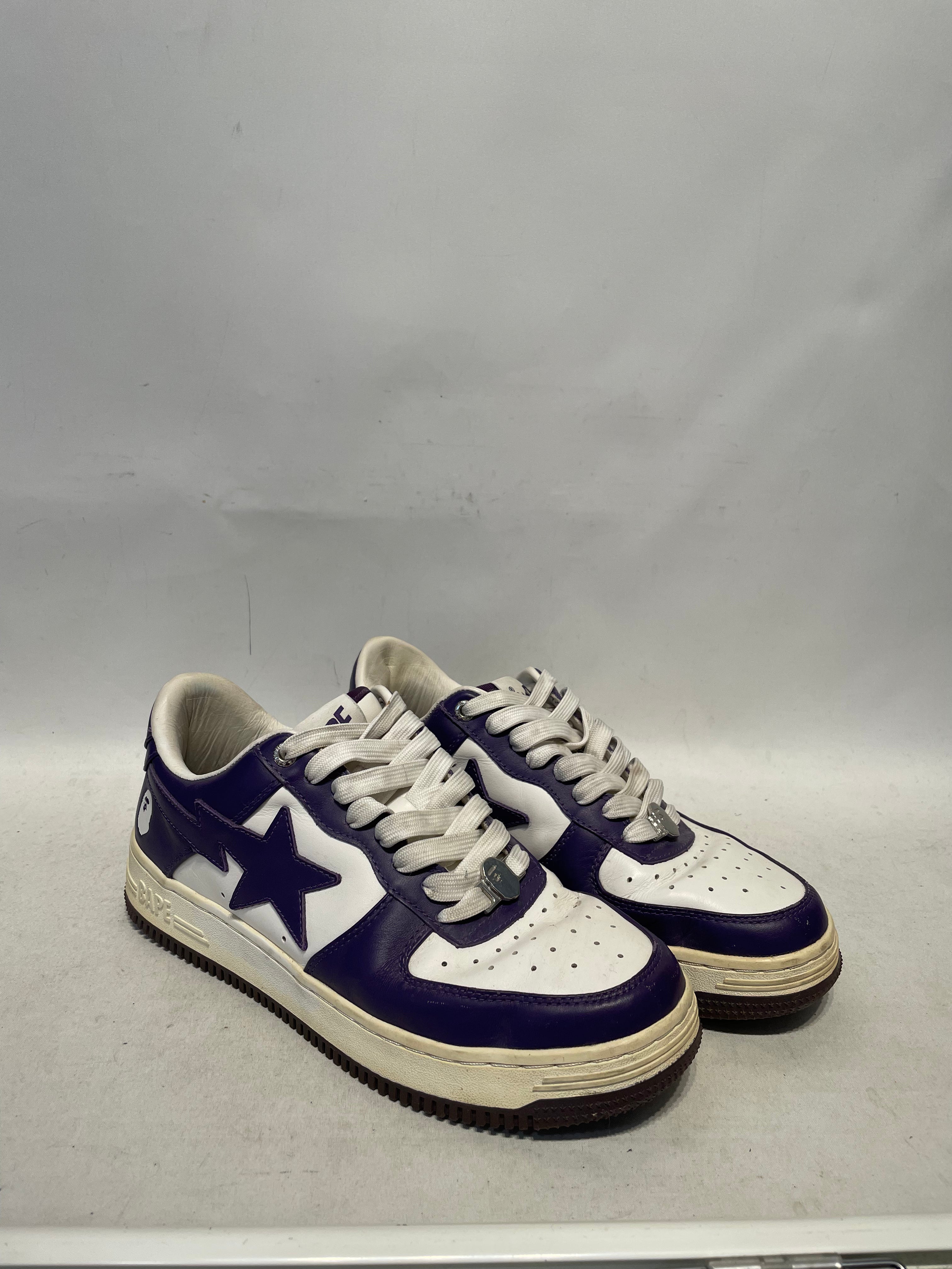 BAPE STA!/Low-Sneakers/US 8.5/Leather/PPL/ view 1