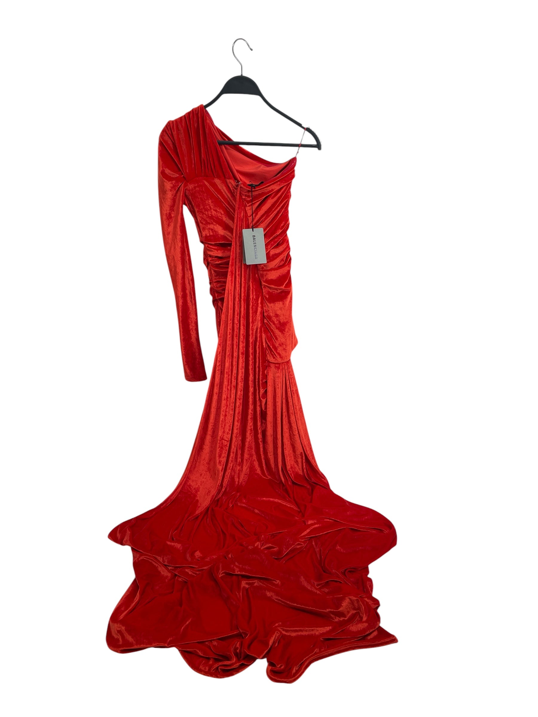 BALENCIAGA/Dress/36/RED/velvet gown view 2