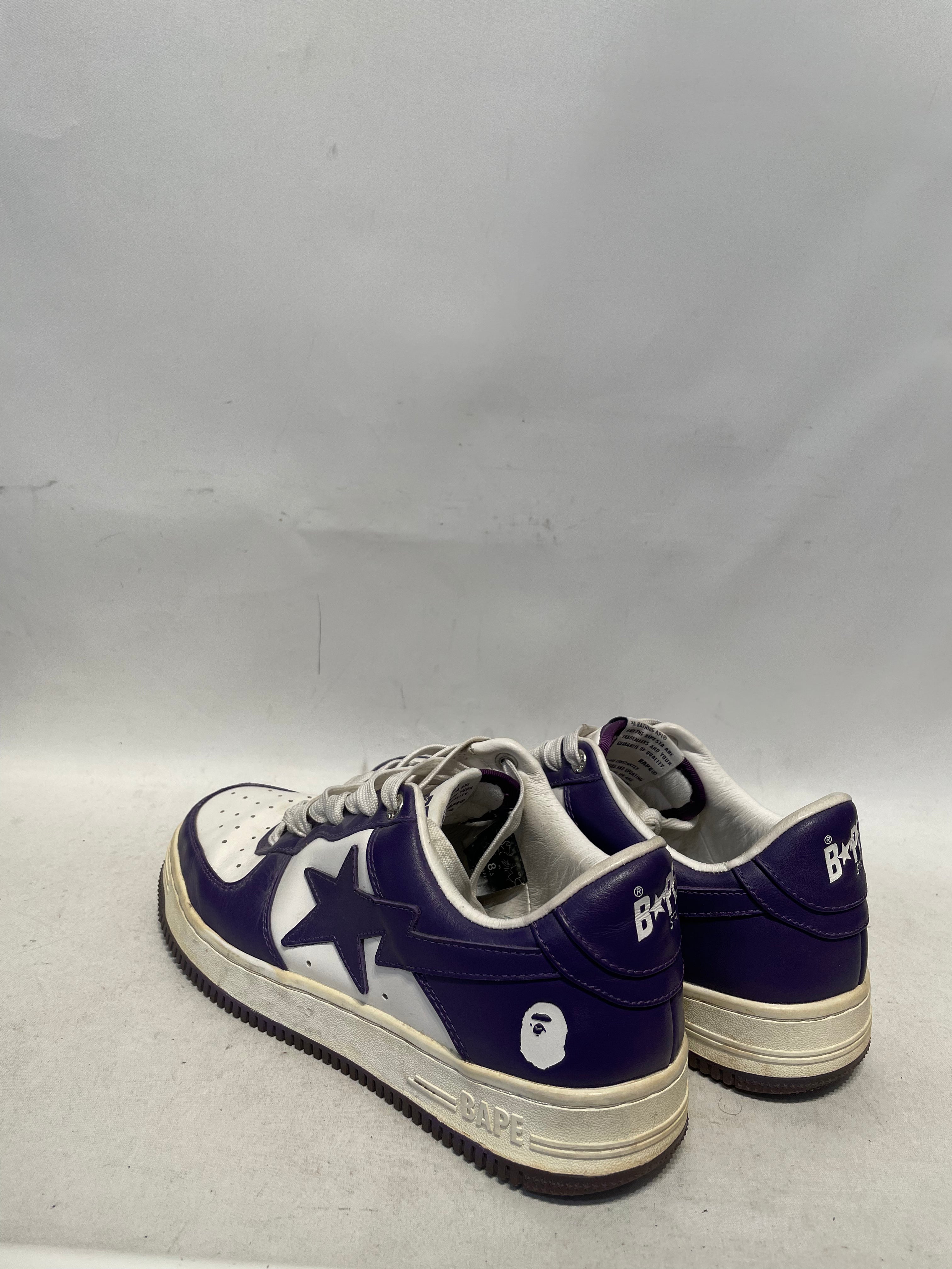 BAPE STA!/Low-Sneakers/US 8.5/Leather/PPL/ view 2