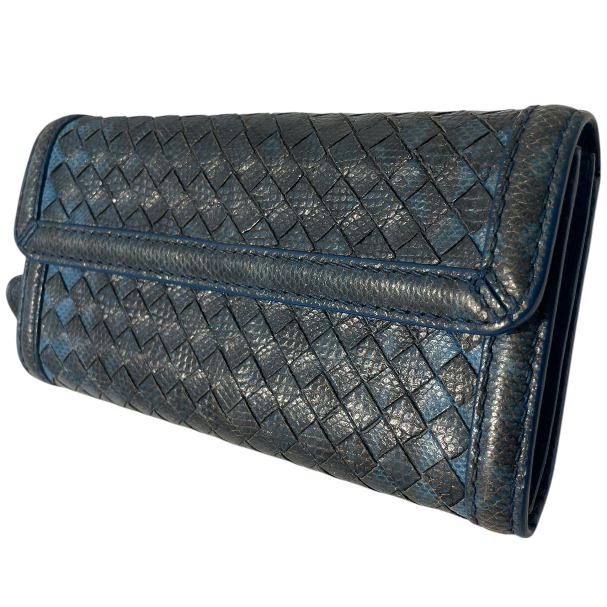 BOTTEGA VENETA/Long Wallet/Leather/BLU/L's/JH9DTKC, SNAKESKIN WEAVE view 6