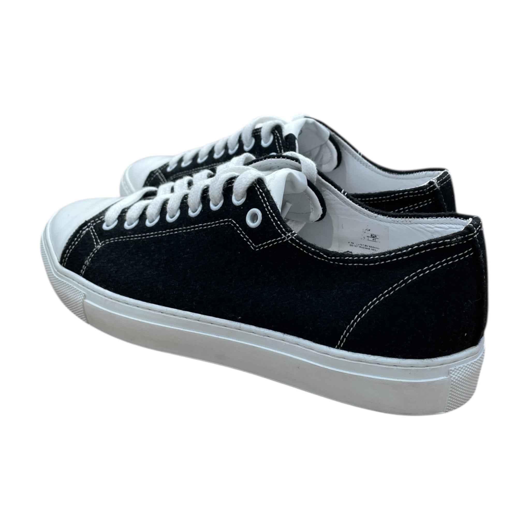 AMI PARIS/Low-Sneakers/US 9/Cotton/BLK/rubber white toe view 2