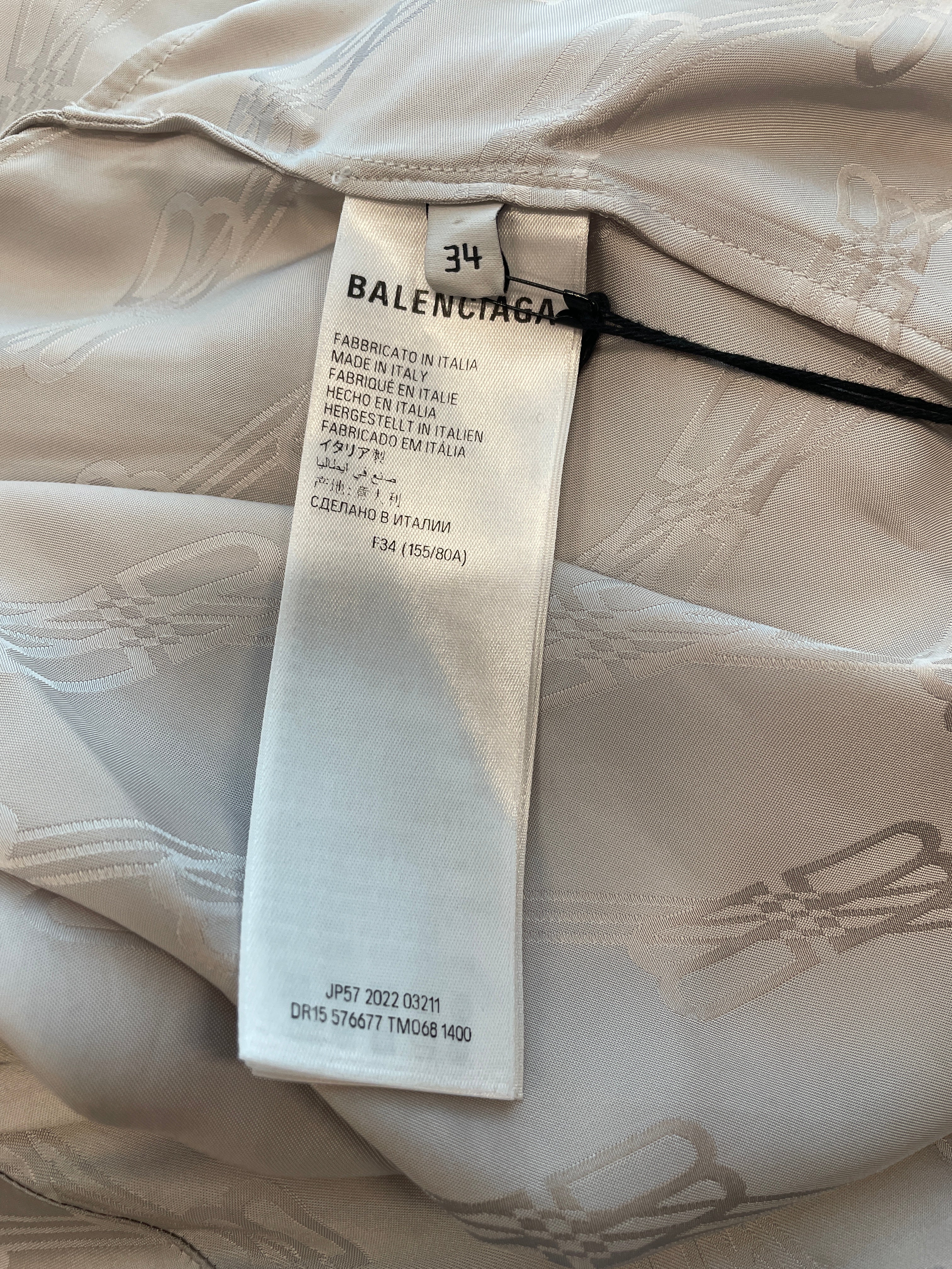 BALENCIAGA/Dress/34/Monogram/SLV/button up gown view 4