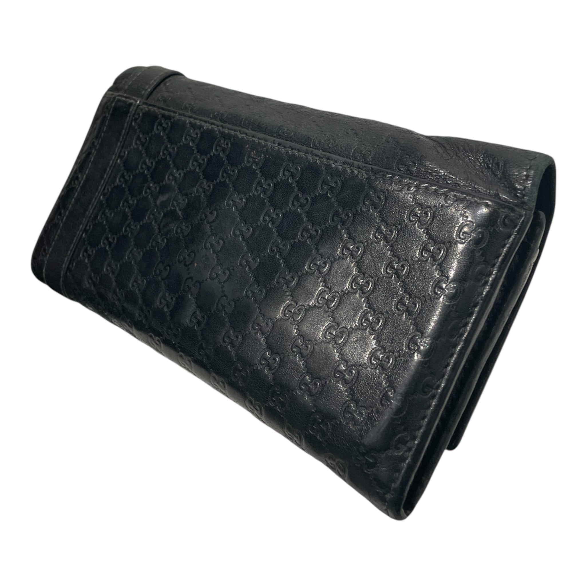 GUCCI/Long Wallet/Monogram/Leather/BLK/MICROGUCCISSIMA FLAP WALLET view 2