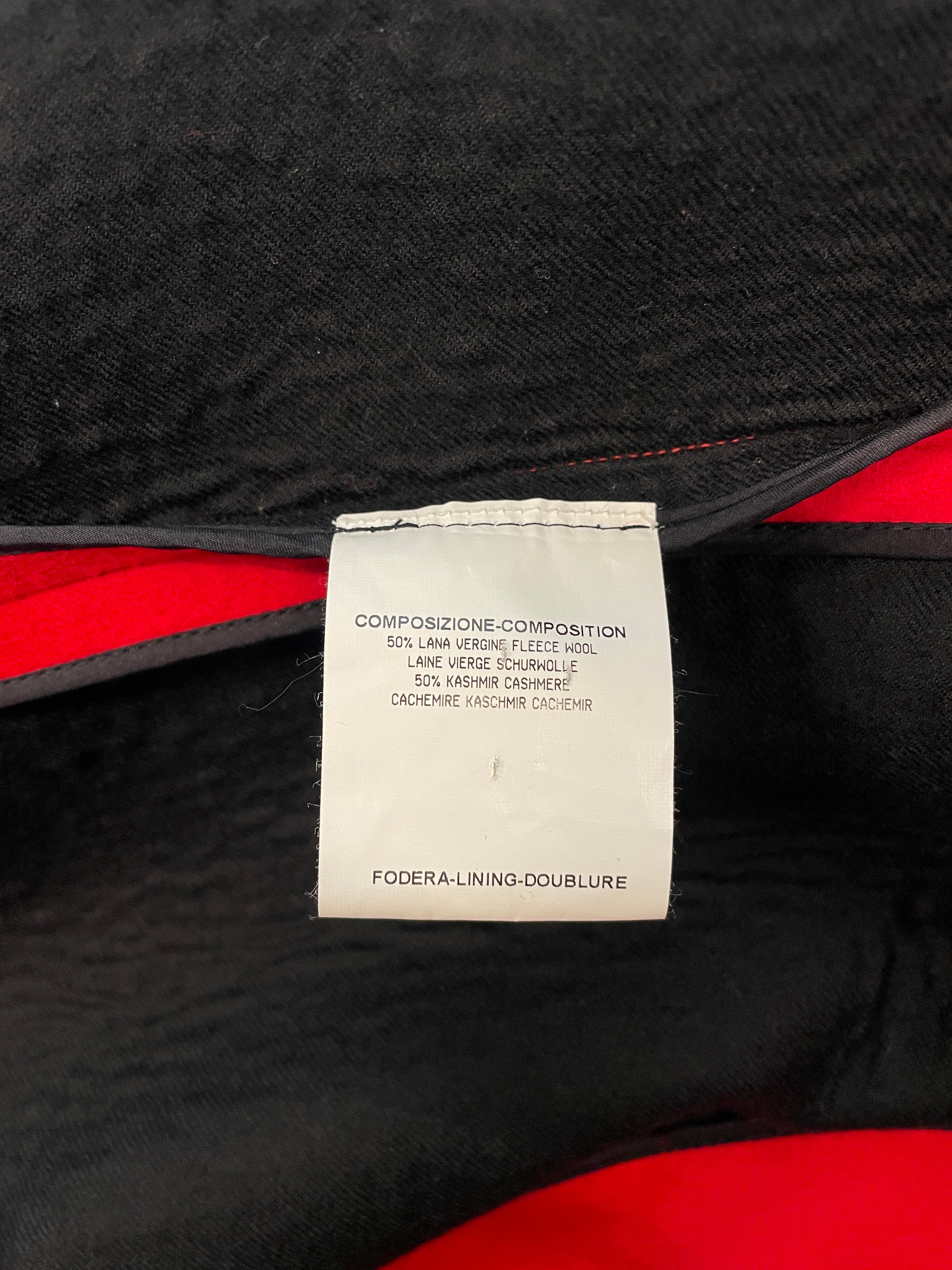 YVES SAINT LAURENT/Peacoat/40/Wool/RED/2012 LEATHER TRIM BLK BUTTONS view 6
