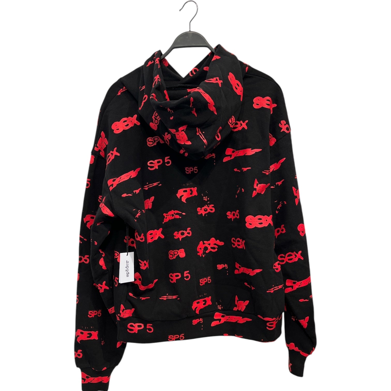 Sp5der/Hoodie/L/Graphic/Cotton/BLK/sp5 sex allover print view 2