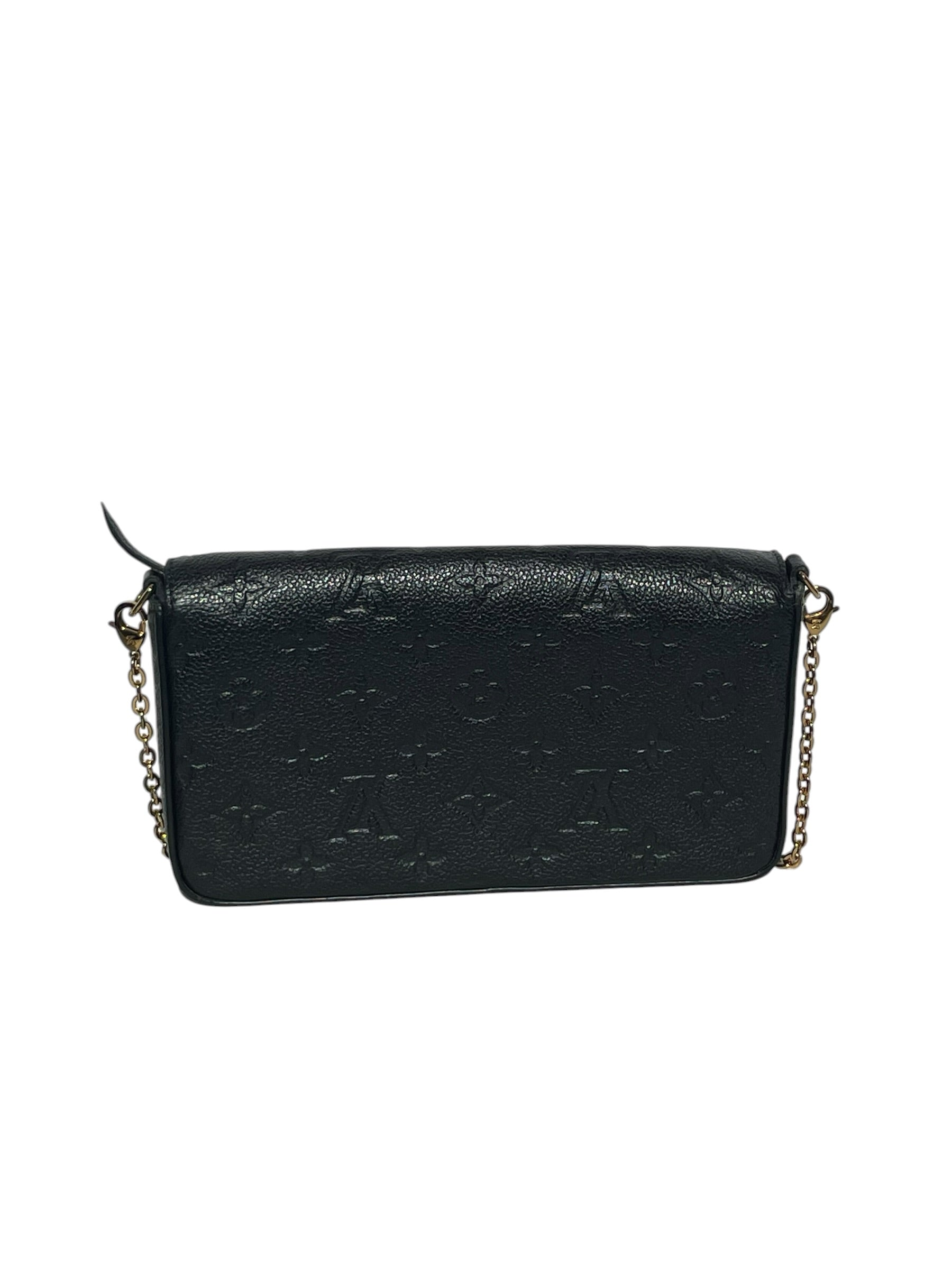 LOUIS VUITTON/Cross Body Bag/Monogram/BLK/FELICIE POCHETTE LV ENVELOPE view 2