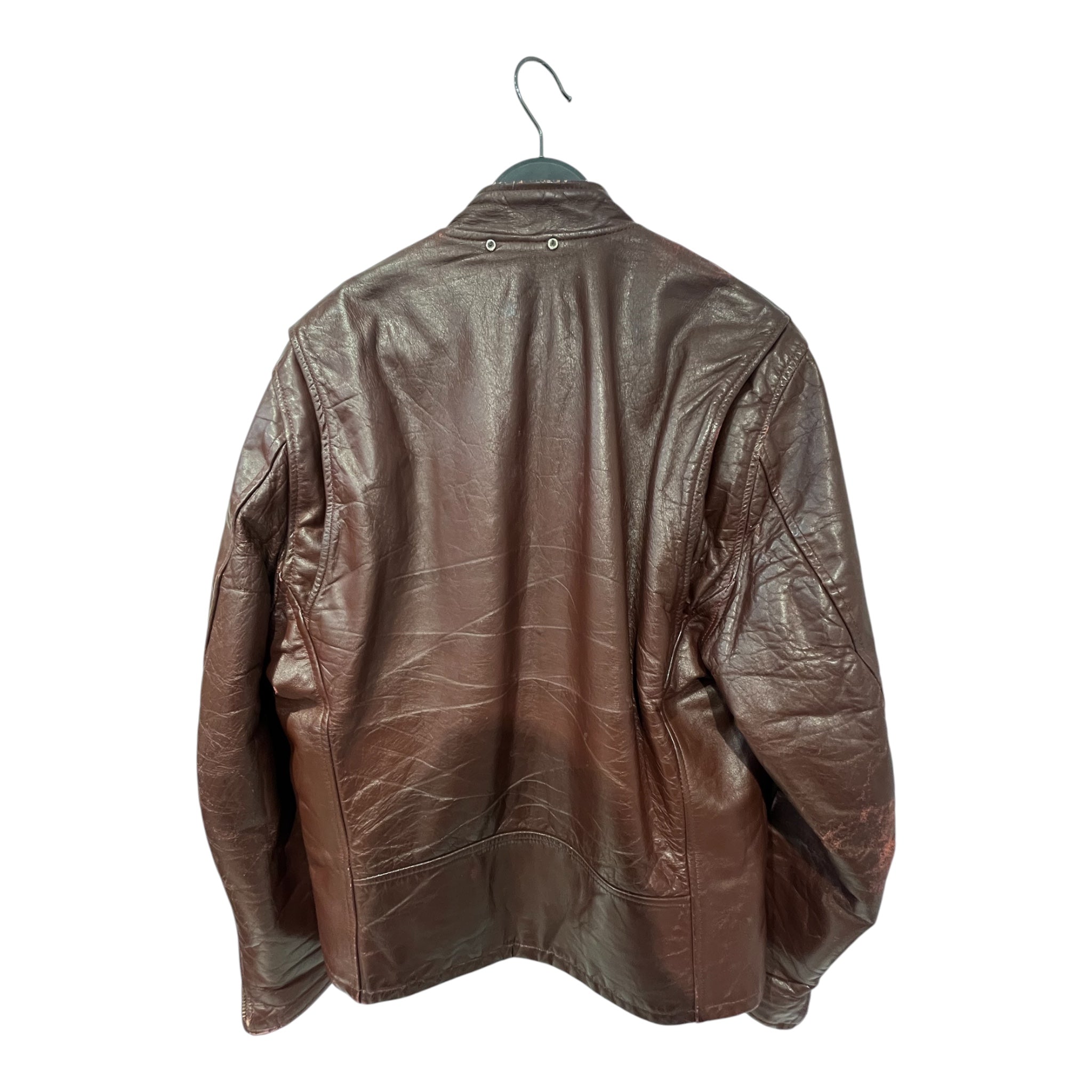 SAWYER'S CAMPUS SHOPS/Vintage/Leather Jkt/42/Leather/BRD/GLD ZIP view 2