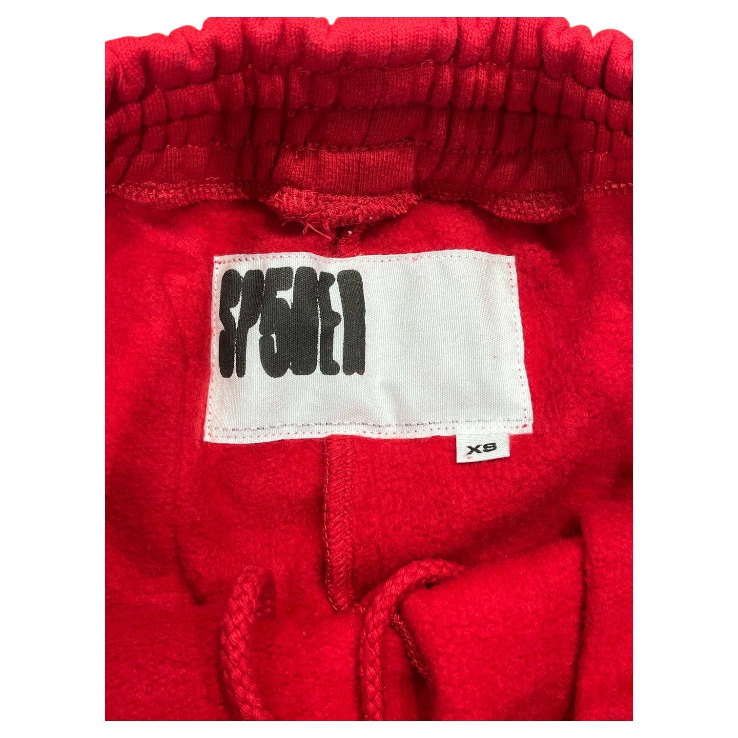 Sp5der/Shorts/XS/Graphic/Cotton/RED/555 front logo graphic view 3