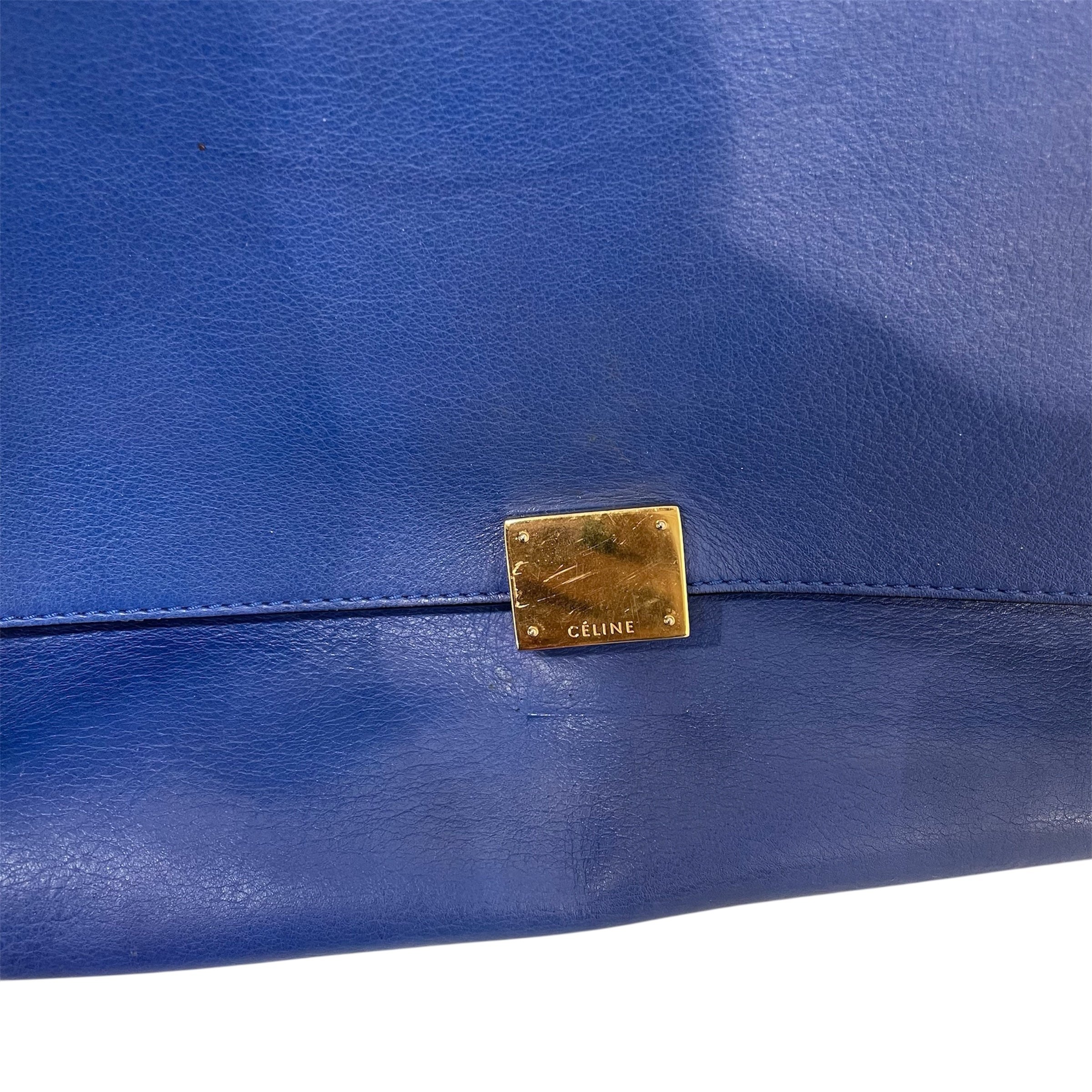 CELINE/Hand Bag/Leather/BLU/Celine deep blue bag view 6
