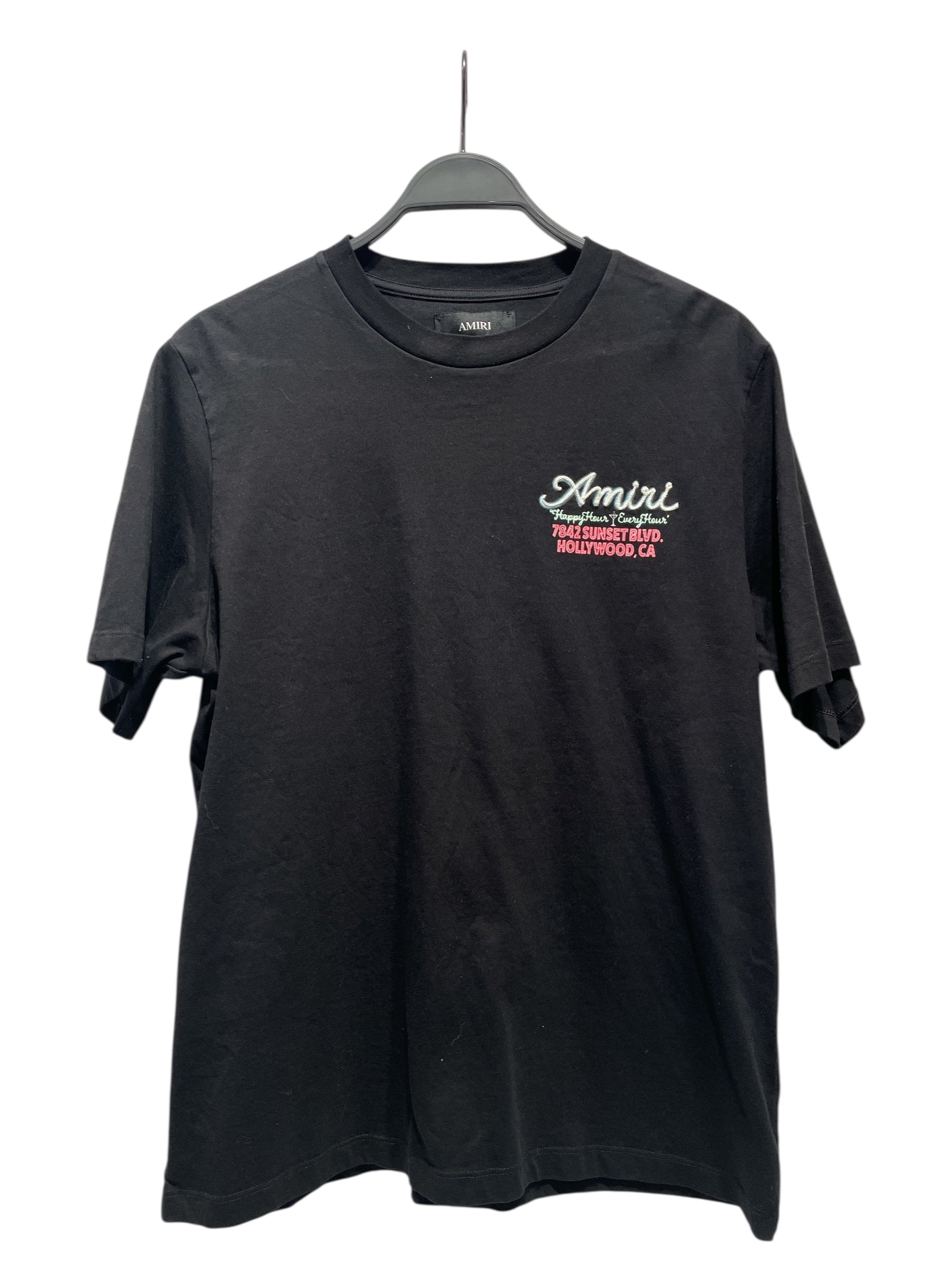 AMIRI/T-Shirt/L/Cotton/BLK/Graphic/Neon Lights Happy Hour view 1