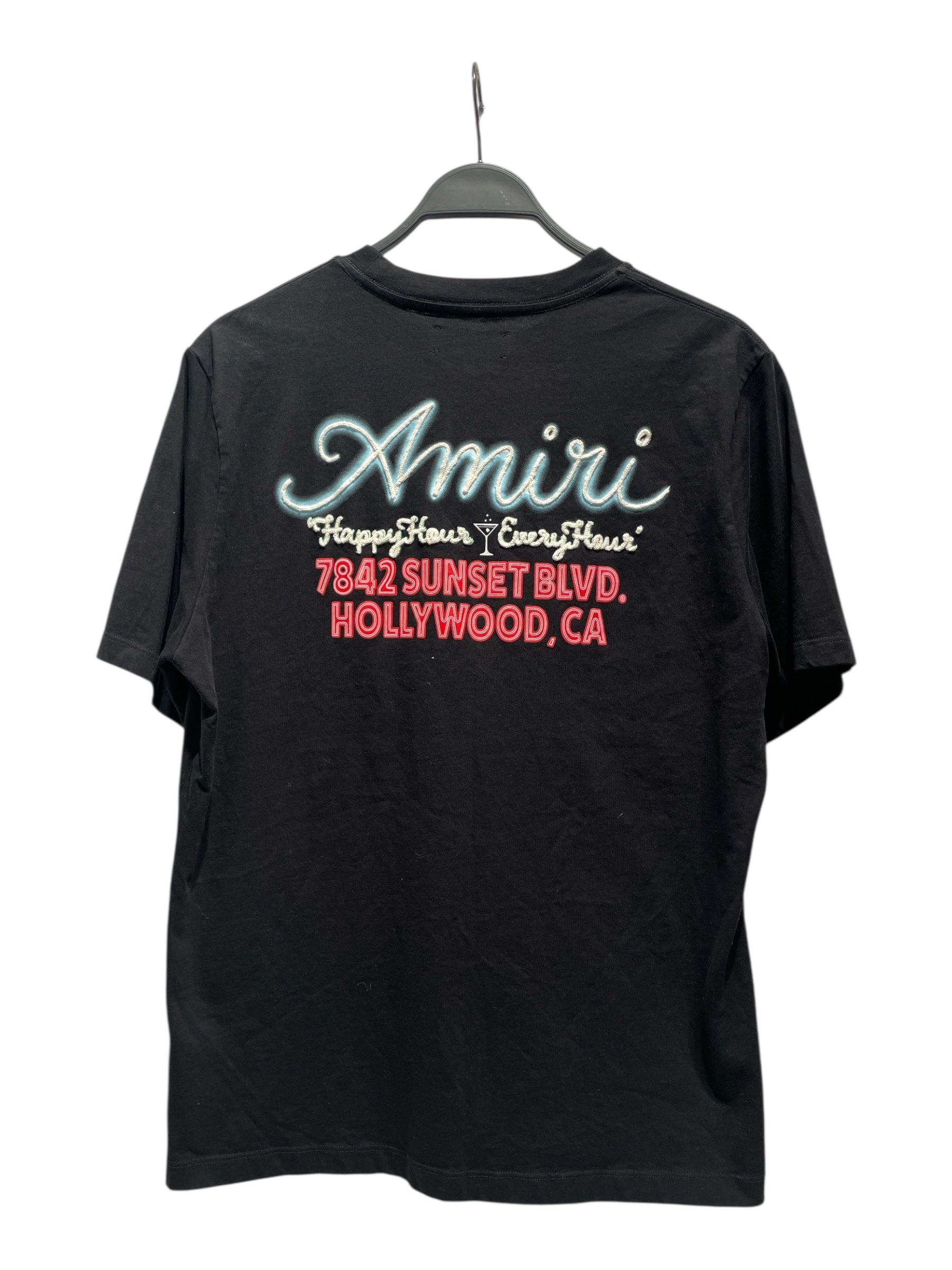 AMIRI/T-Shirt/L/Cotton/BLK/Graphic/Neon Lights Happy Hour view 2