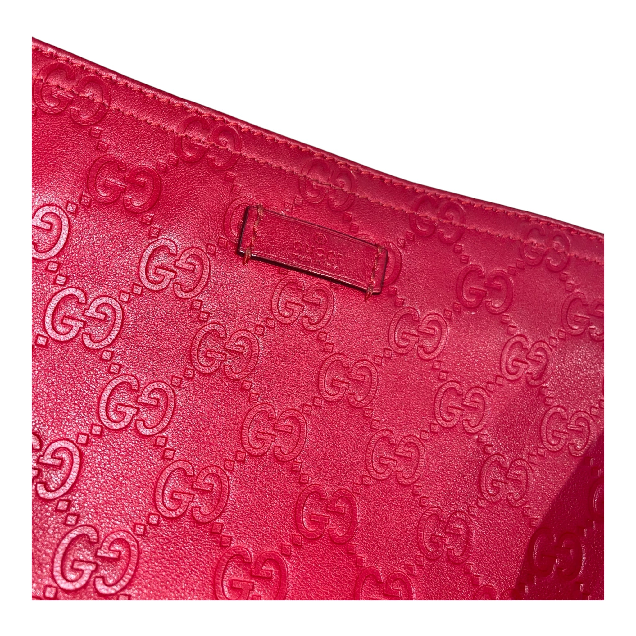 GUCCI/Cross Body Bag/Monogram/Leather/RED/lrg messenger view 7
