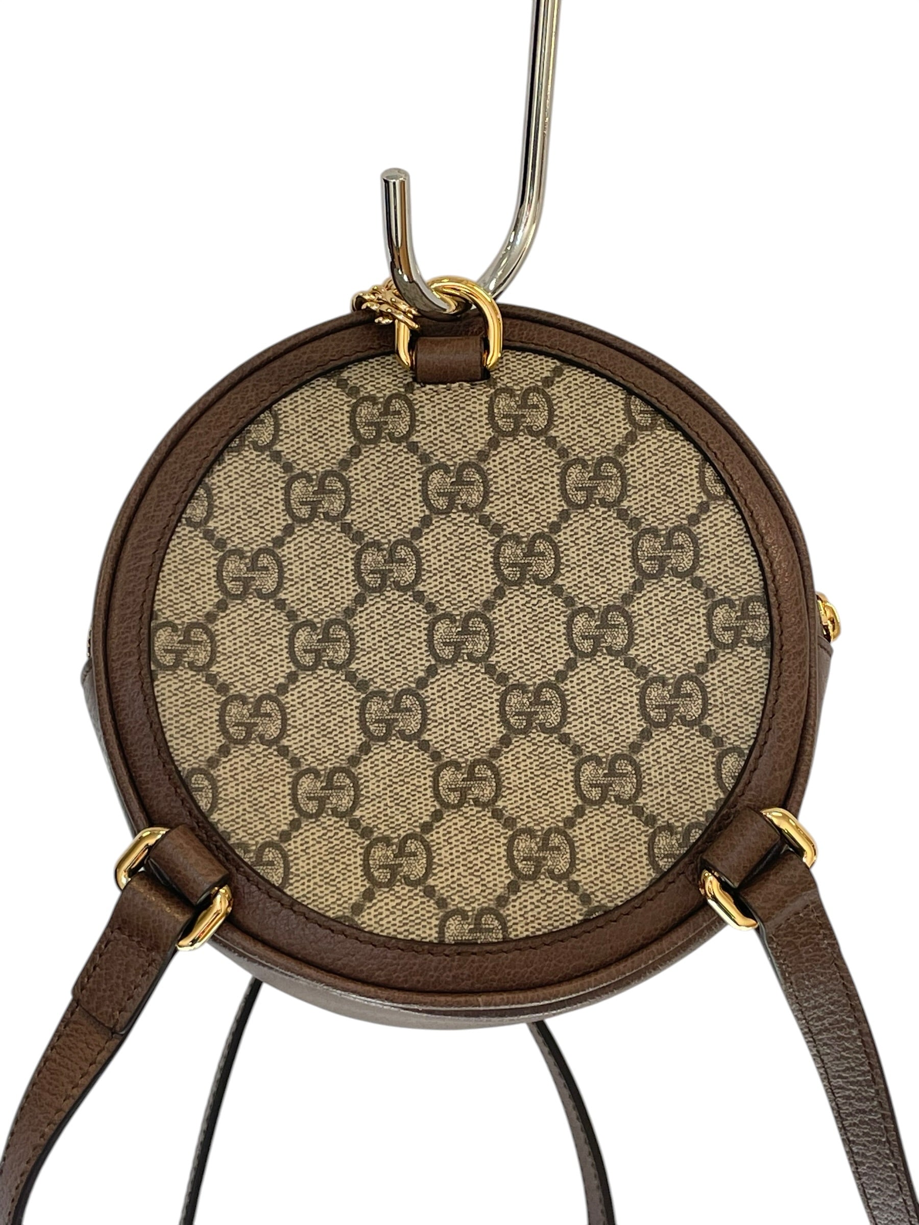 GUCCI/Cross Body Bag/Monogram/Leather/BRW/CIRCLE GUCCI RED/GRN STRPE CB view 2