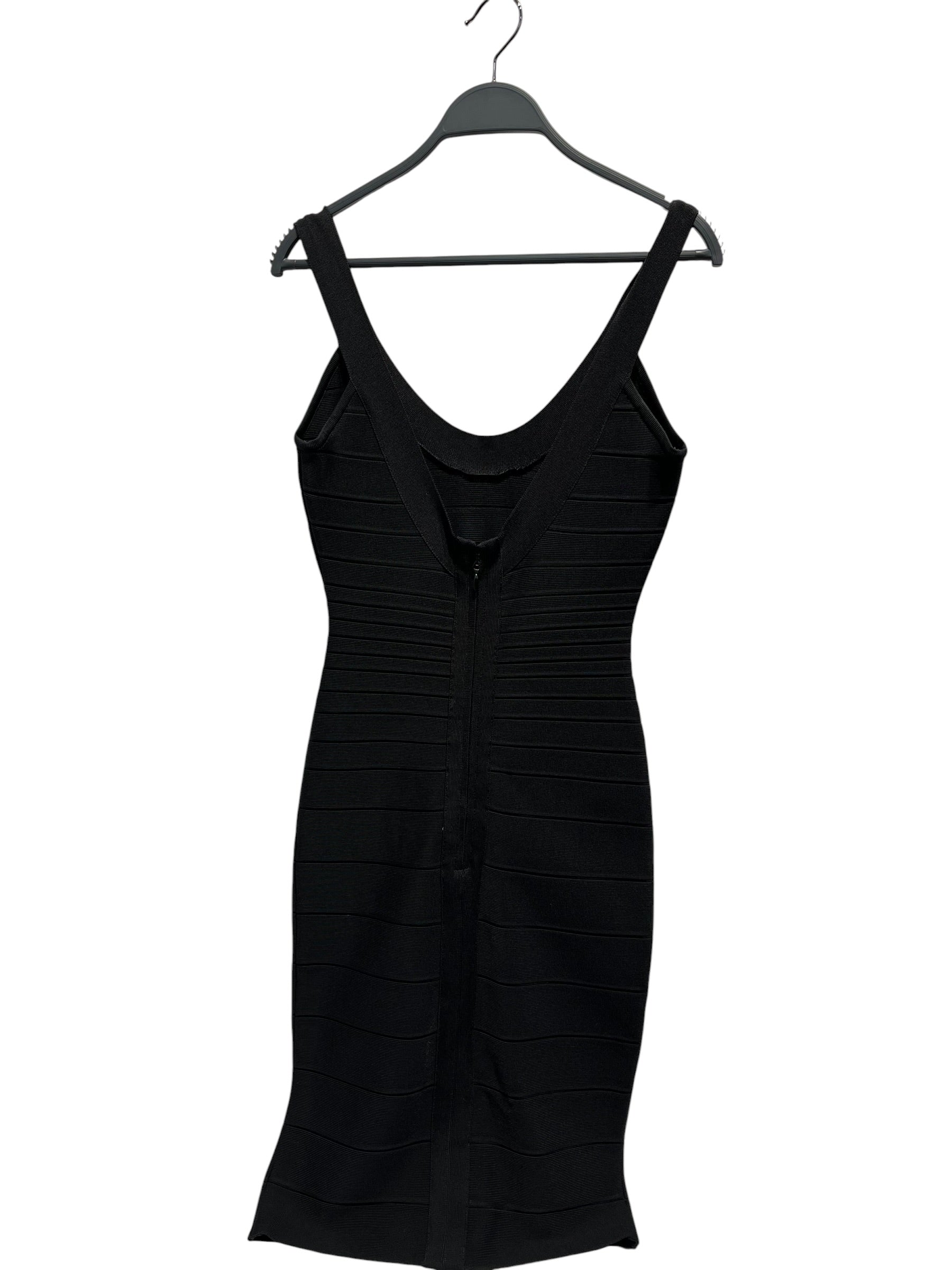Herve Leger/SL Dress/S/Polyester/BLK/HORIZ STRIPE BLK/BLK DRESS view 2