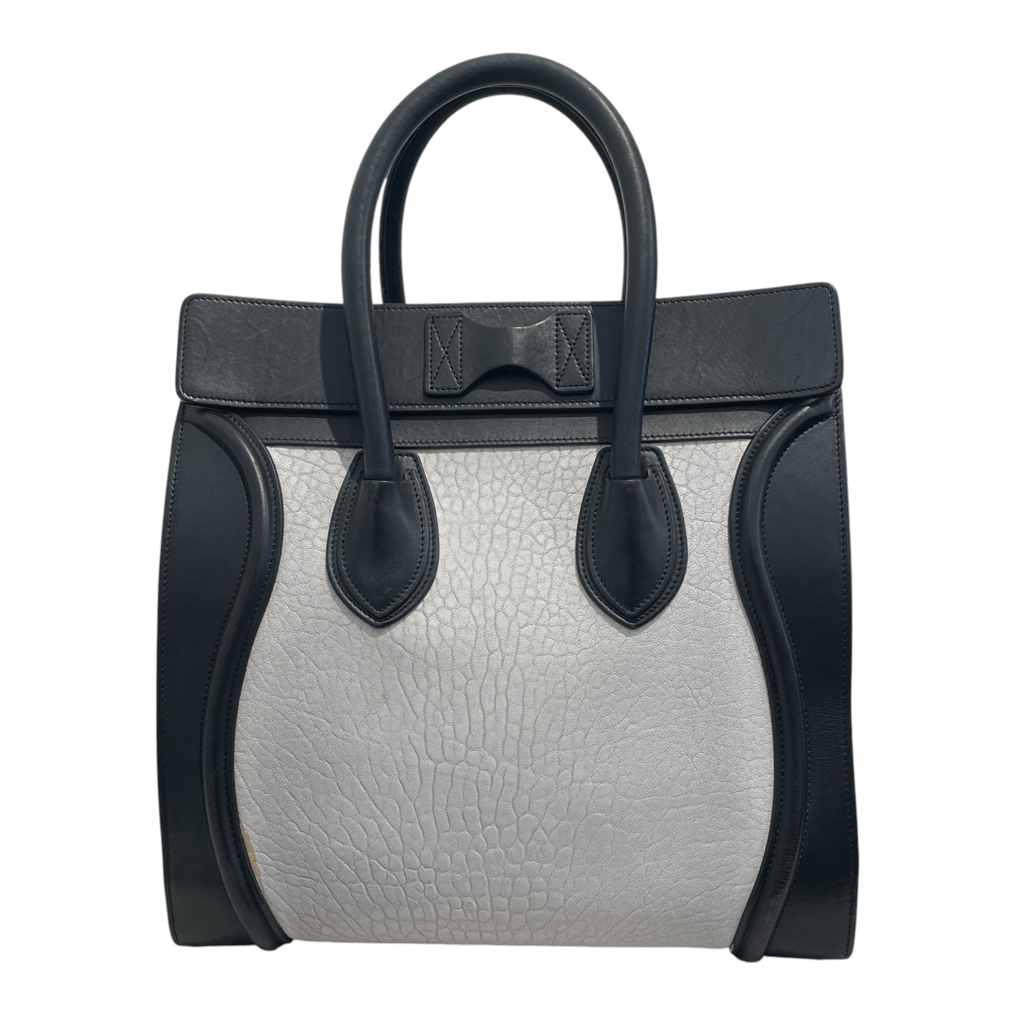 CELINE/Tote Bag/Leather/BLK/BW Palmelatto mini luggage view 2