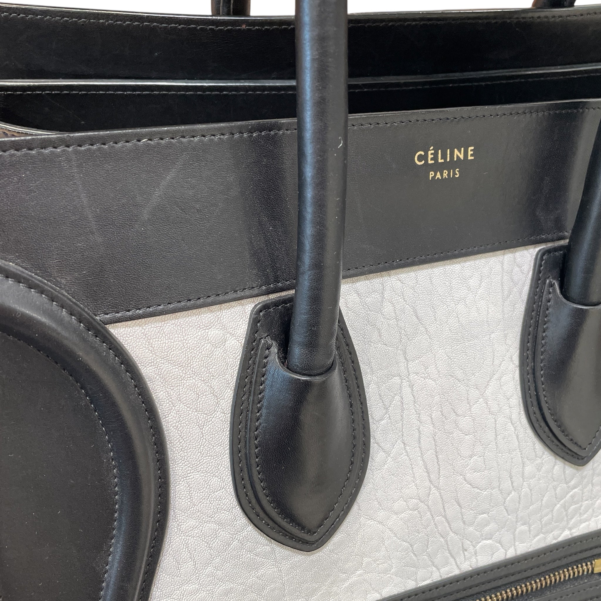 CELINE/Tote Bag/Leather/BLK/BW Palmelatto mini luggage view 5