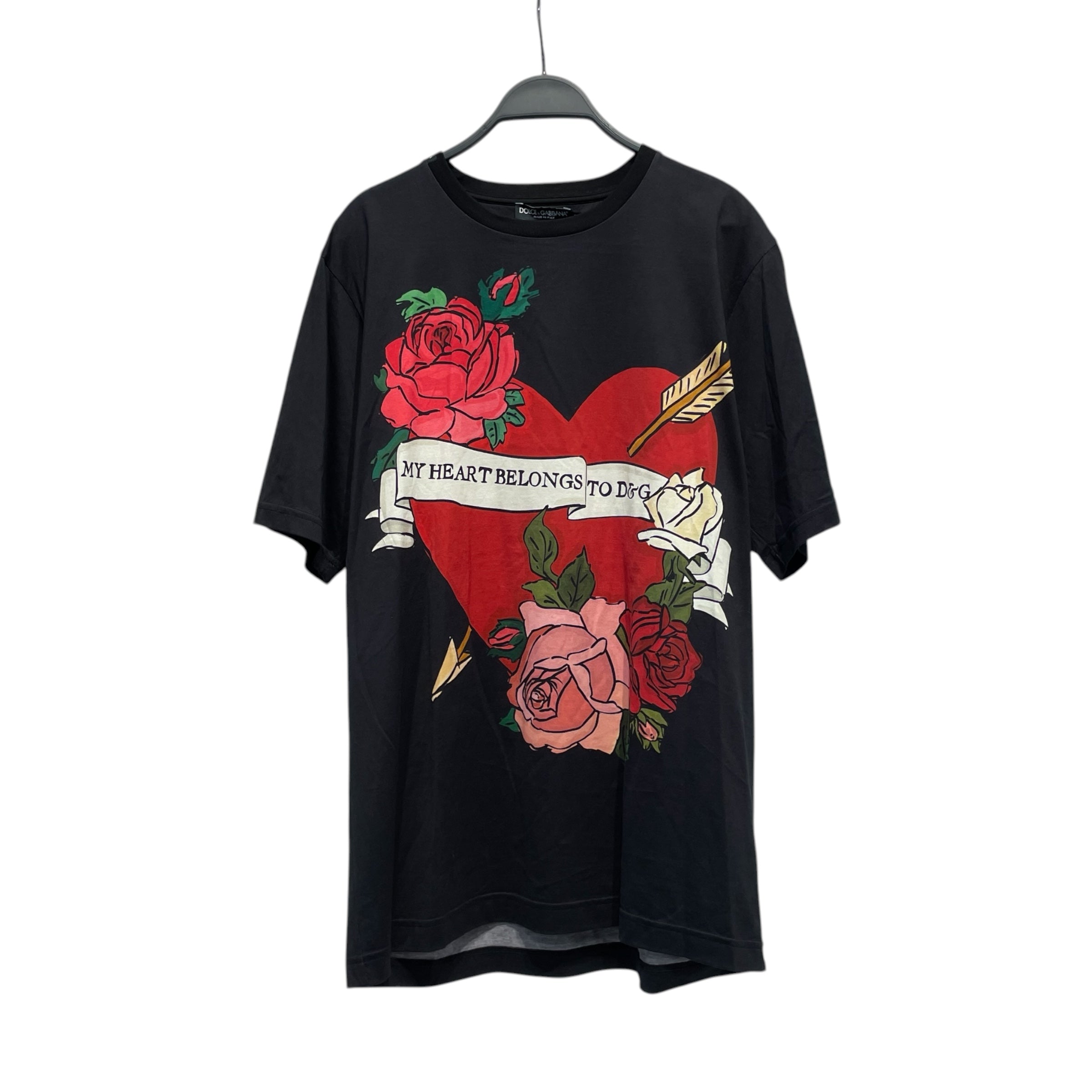 DOLCE&GABBANA/T-Shirt/52/Cotton/BLK/my heart belongs to d&g view 1