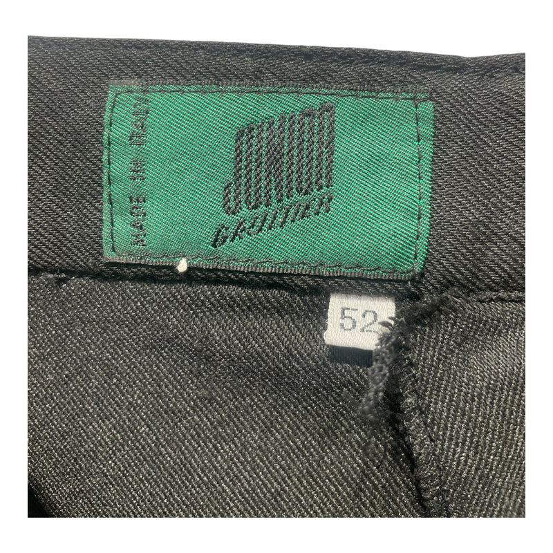 JUNIOR GAULTIER/Straight Pants/52/Cotton/BLK/Black Trouser with stripe
