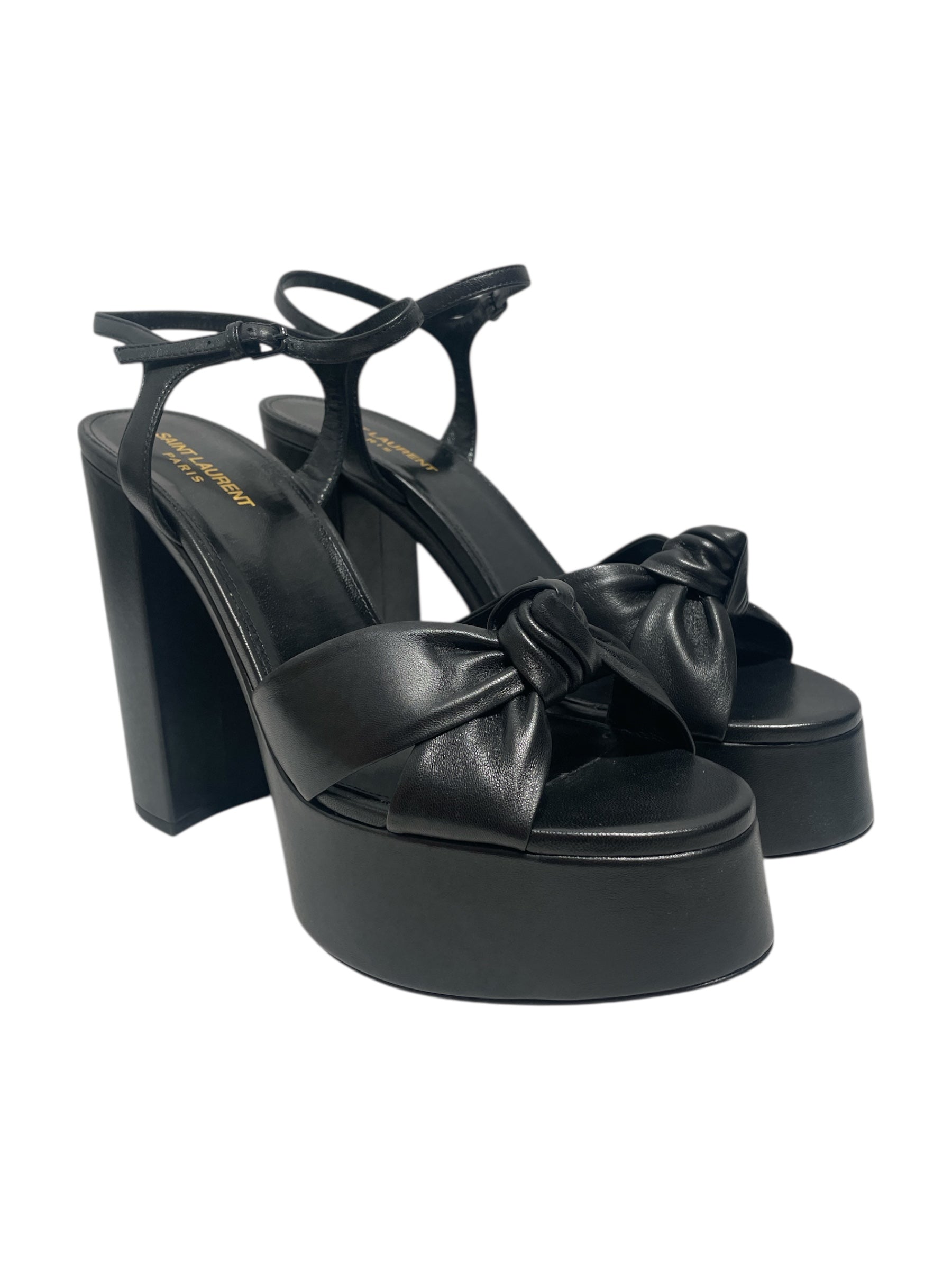 SAINT LAURENT/Heels/EU 42/BLK/bianca 85 node sand view 1