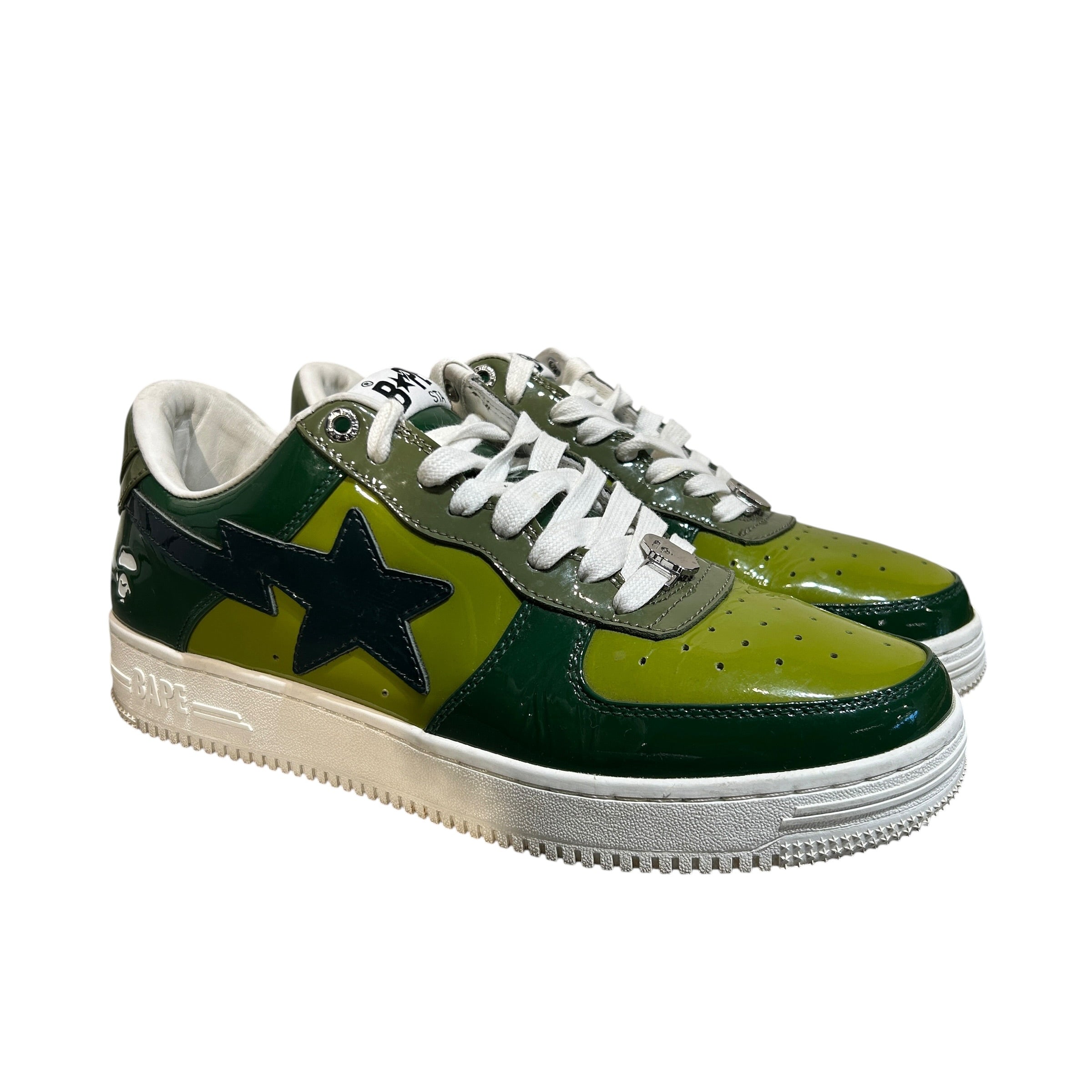 A BATHING APE/Low-Sneakers/US 9.5/GRN/bapesta low m1 olive drab view 1