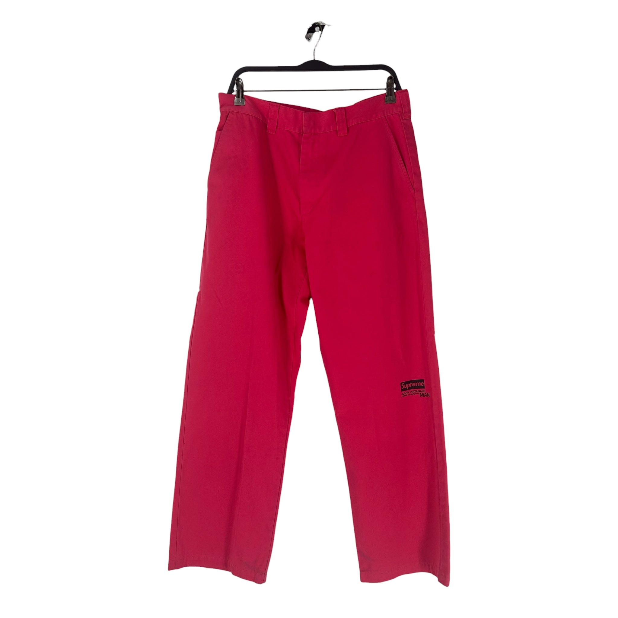 Supreme/JUNYA WATANABE COMME des GARCONS MAN/Straight Pants/32/Cotton/PNK/All Over Print/WORDS ALL OVER BEHIND view 1