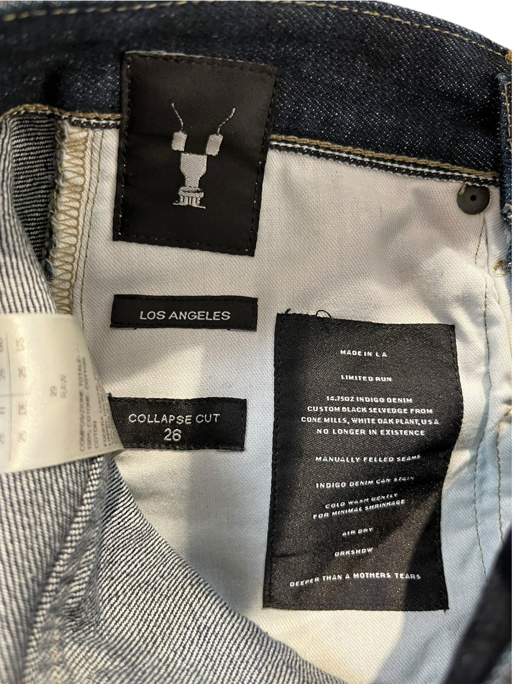 RICK OWENS DRKSHDW/Straight Pants/26/Denim/NVY/Button Fly/DL18F7398-RAWLA view 3